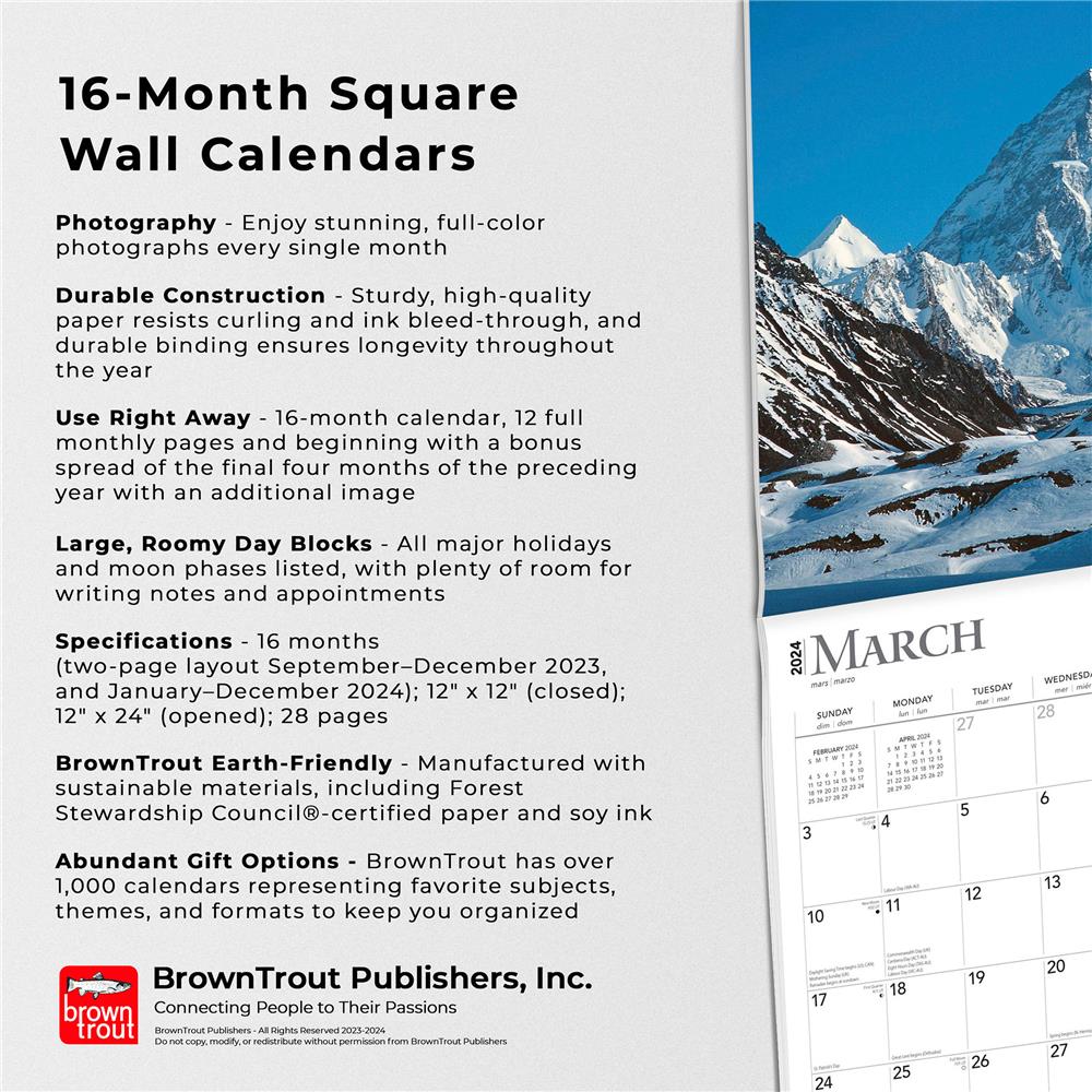 Worlds Greatest Mountains 2024 Wall Calendar - Online Exclusive
