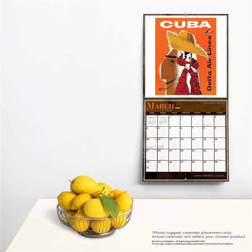 Vintage Travel Posters 2024 Wall Calendar - Online Exclusive