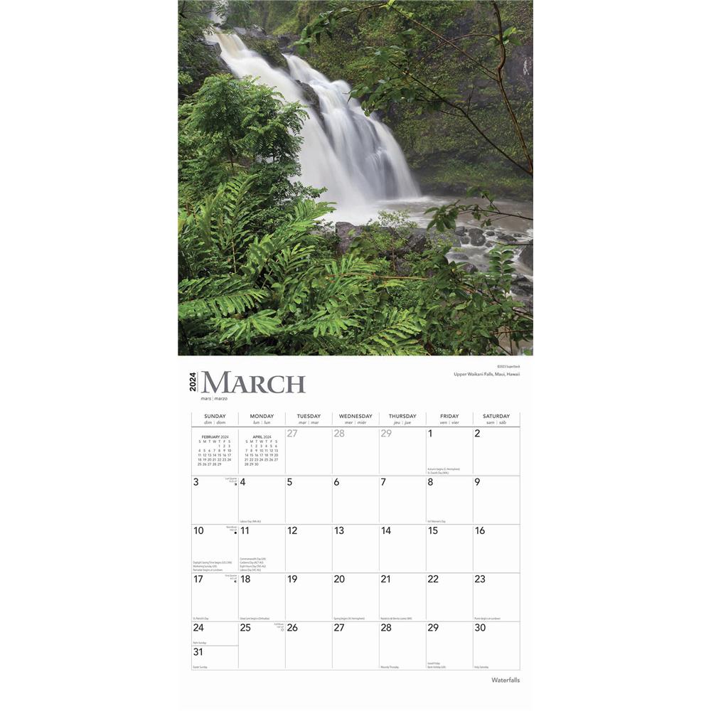 Waterfalls 2024 Wall Calendar