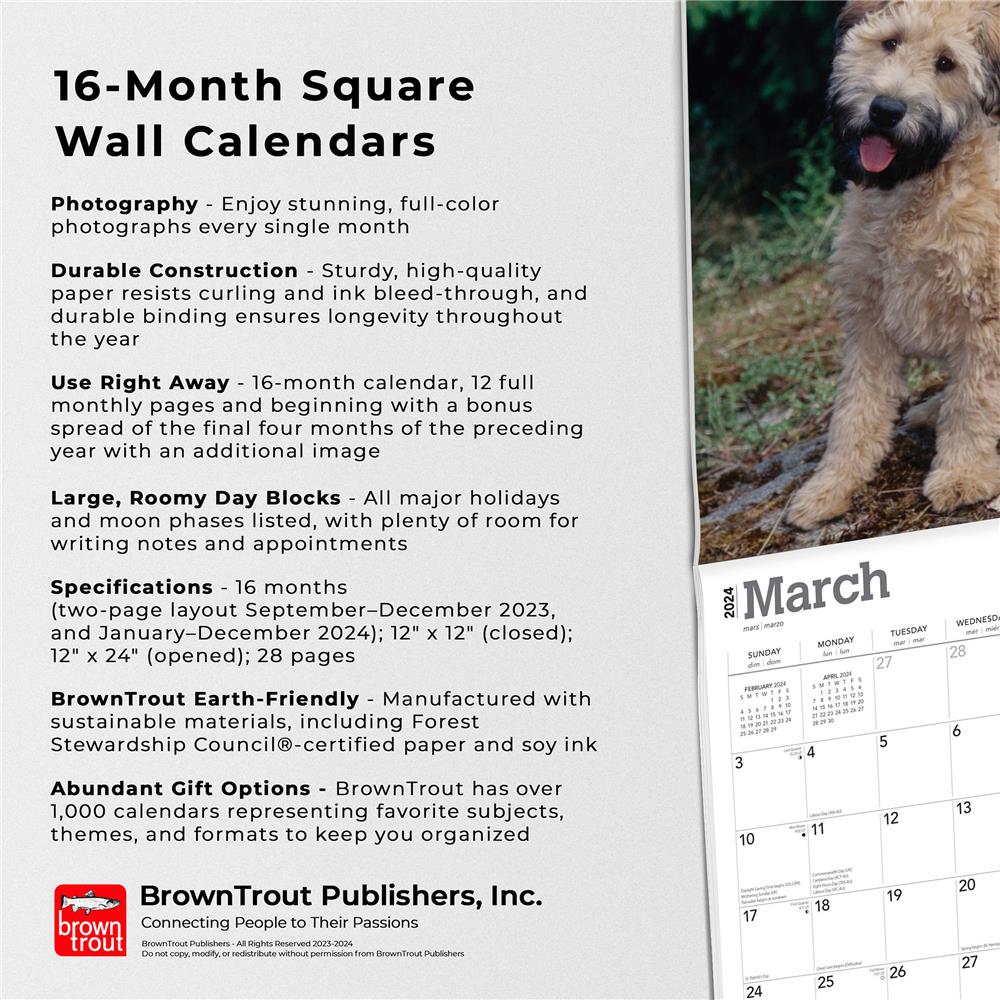 Wheaten Terriers - Soft Coated 2024 Wall Calendar