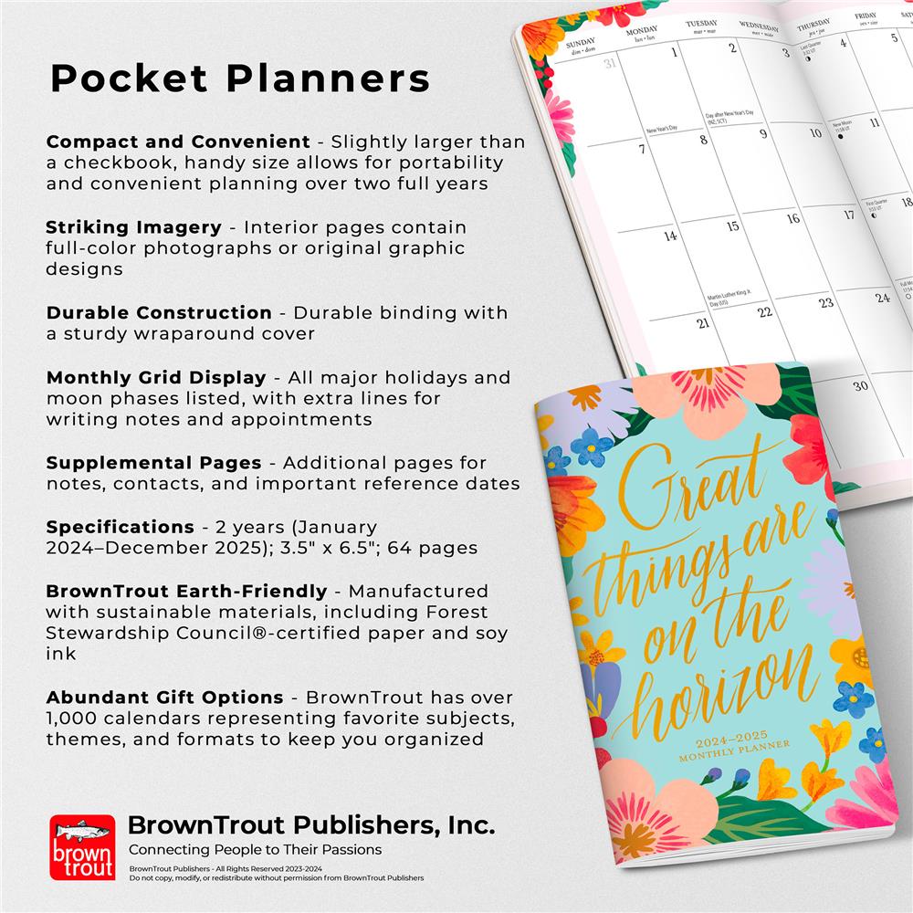 Bonnie Marcus 2024 2 yr Pocket Planner Calendar