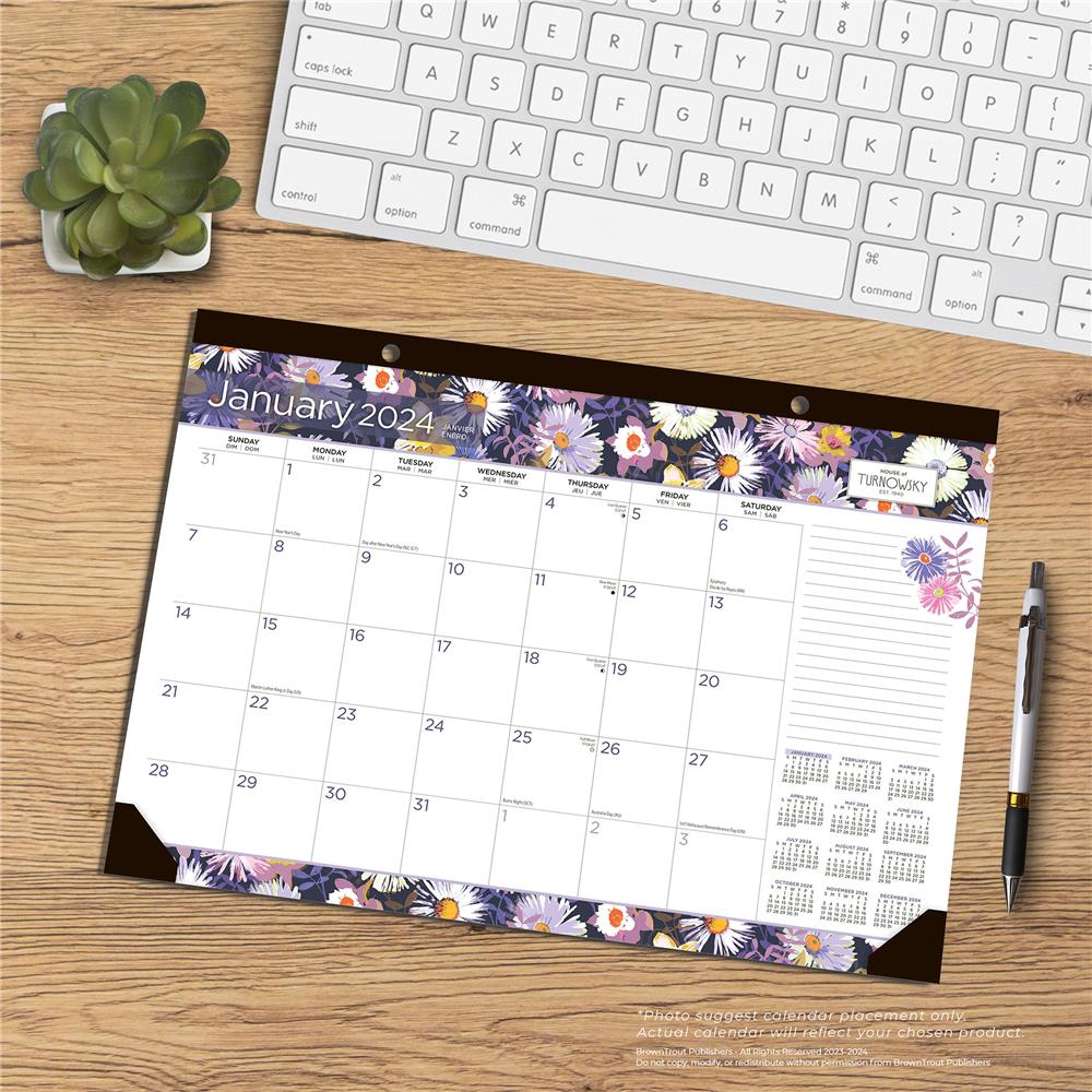 Turnowsky House of Abstract Allure 2024 Desk Pad Calendar