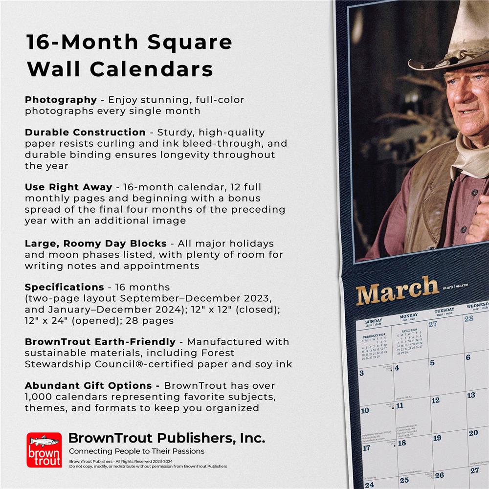 John Wayne 2024 Wall Calendar