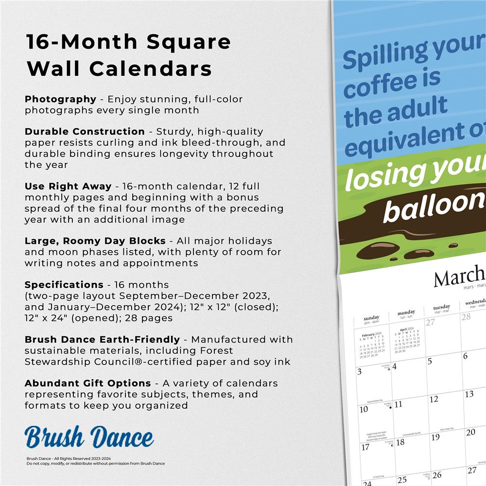 But First Coffee 2024 Wall Calendar