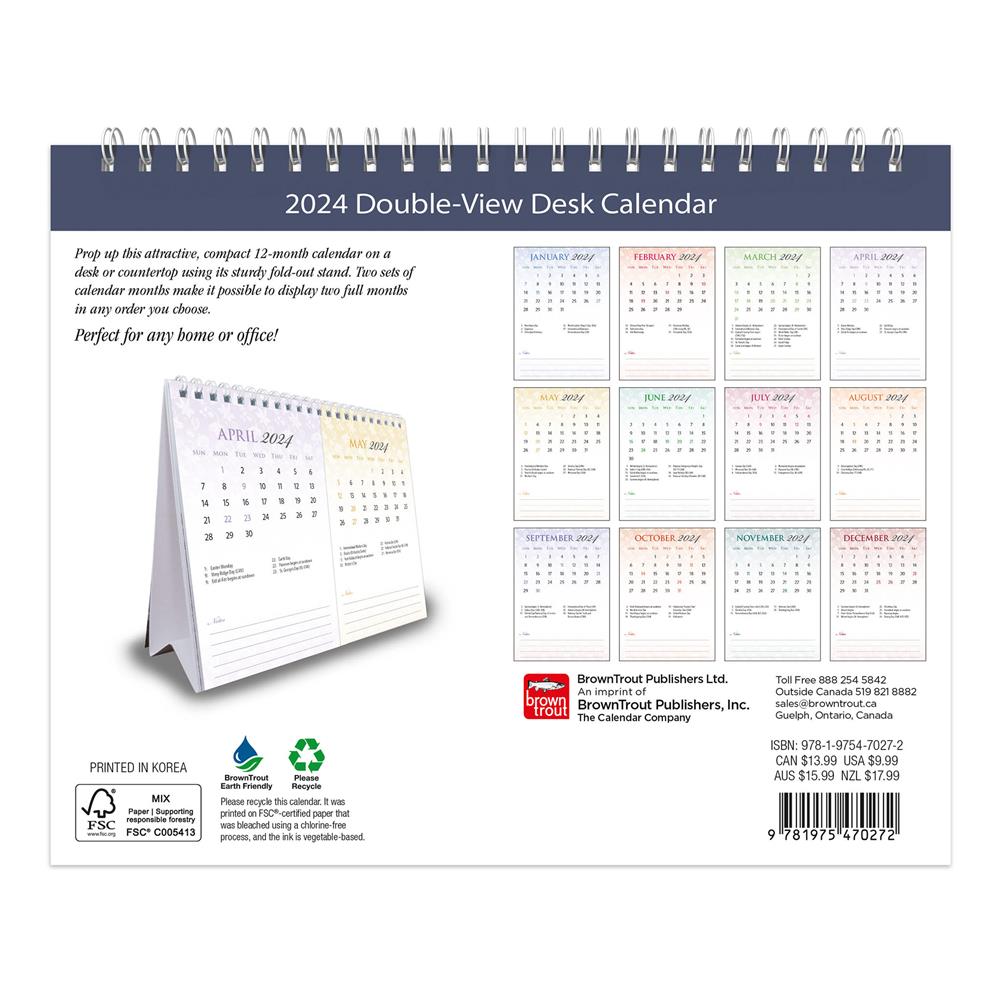 Patterned 2024 Easel Calendar