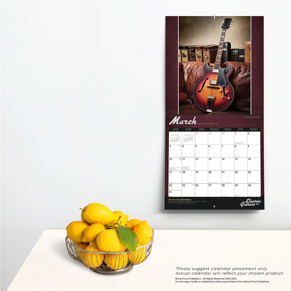 Electric Guitars 2024 Wall Calendar