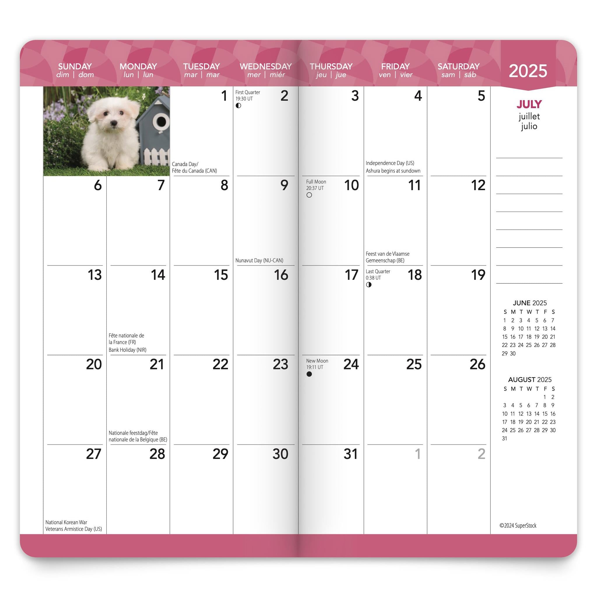 Puppies I Love 2 Yr Pocket Planner 2025 Calendar