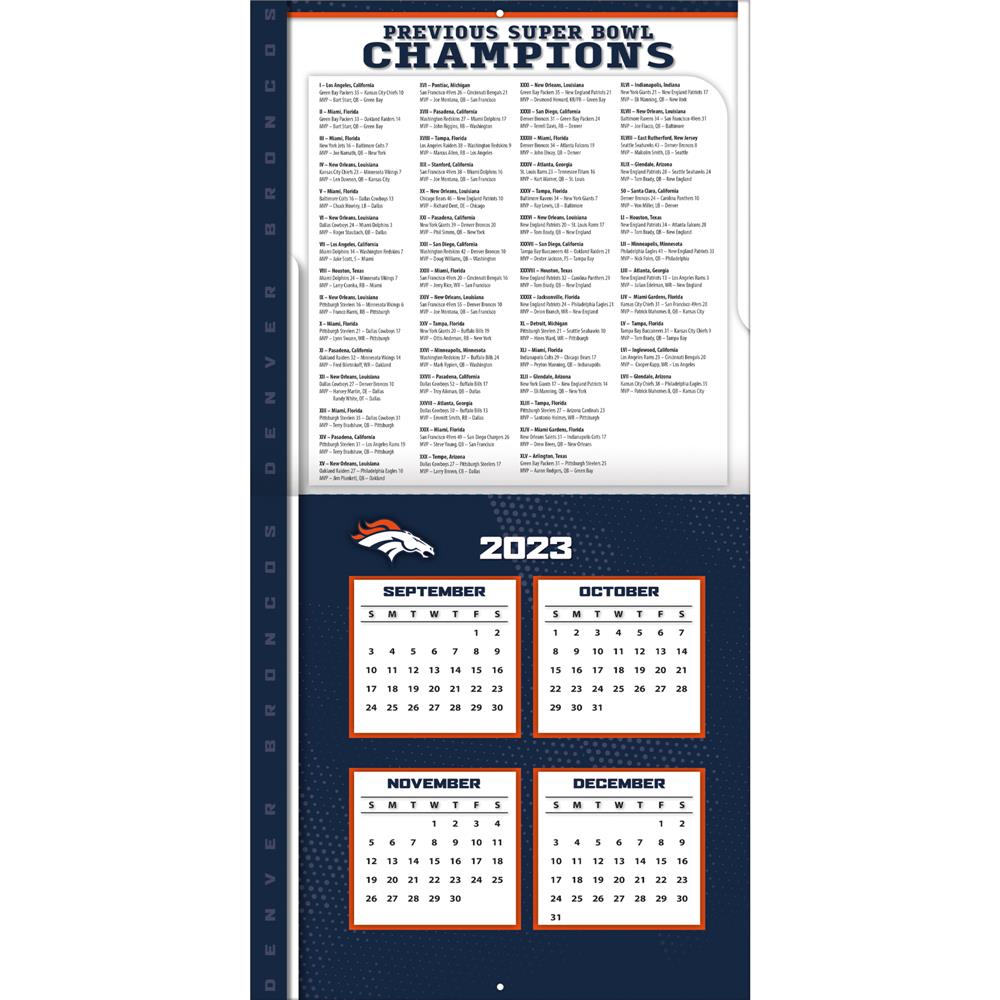 NFL Denver Broncos 2024 Wall Calendar