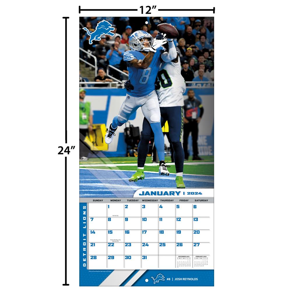 NFL Detroit Lions 2024 Wall Calendar