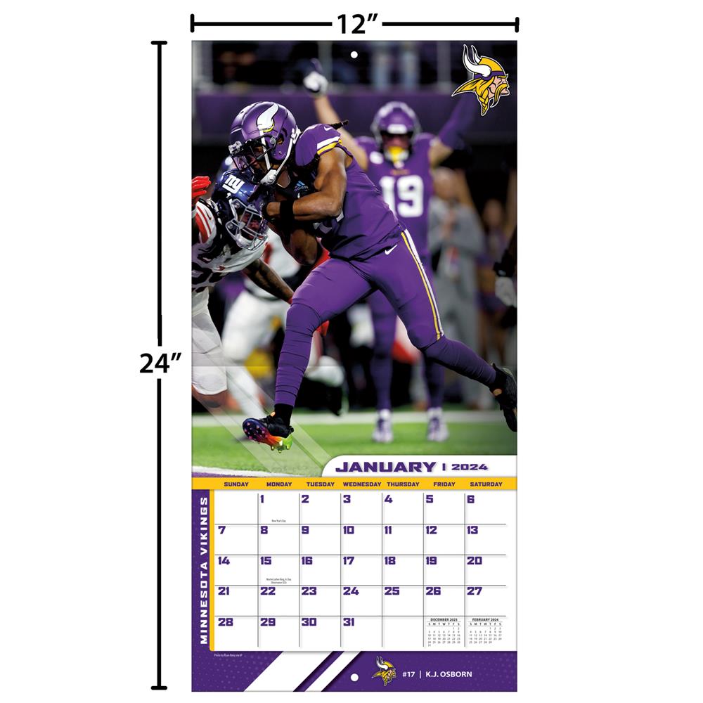 NFL Minnesota Vikings 2024 Wall Calendar