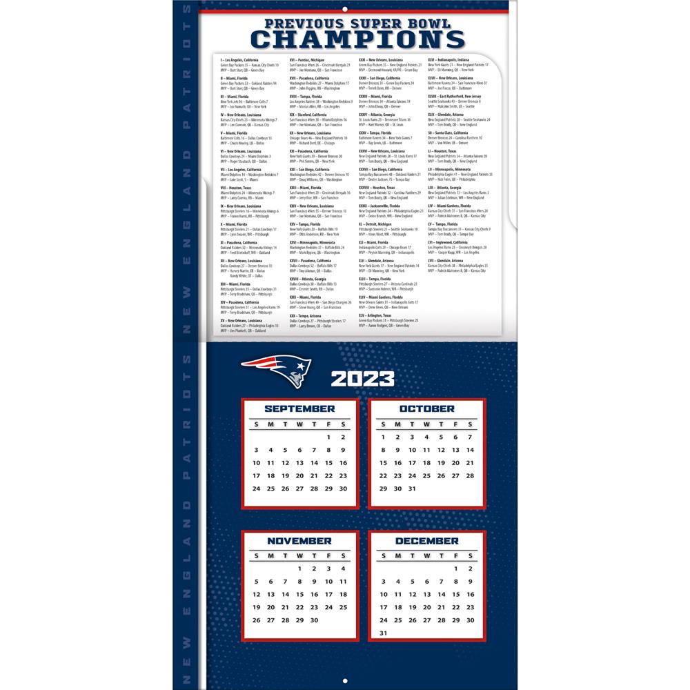 NFL New England Patriots 2024 Wall Calendar
