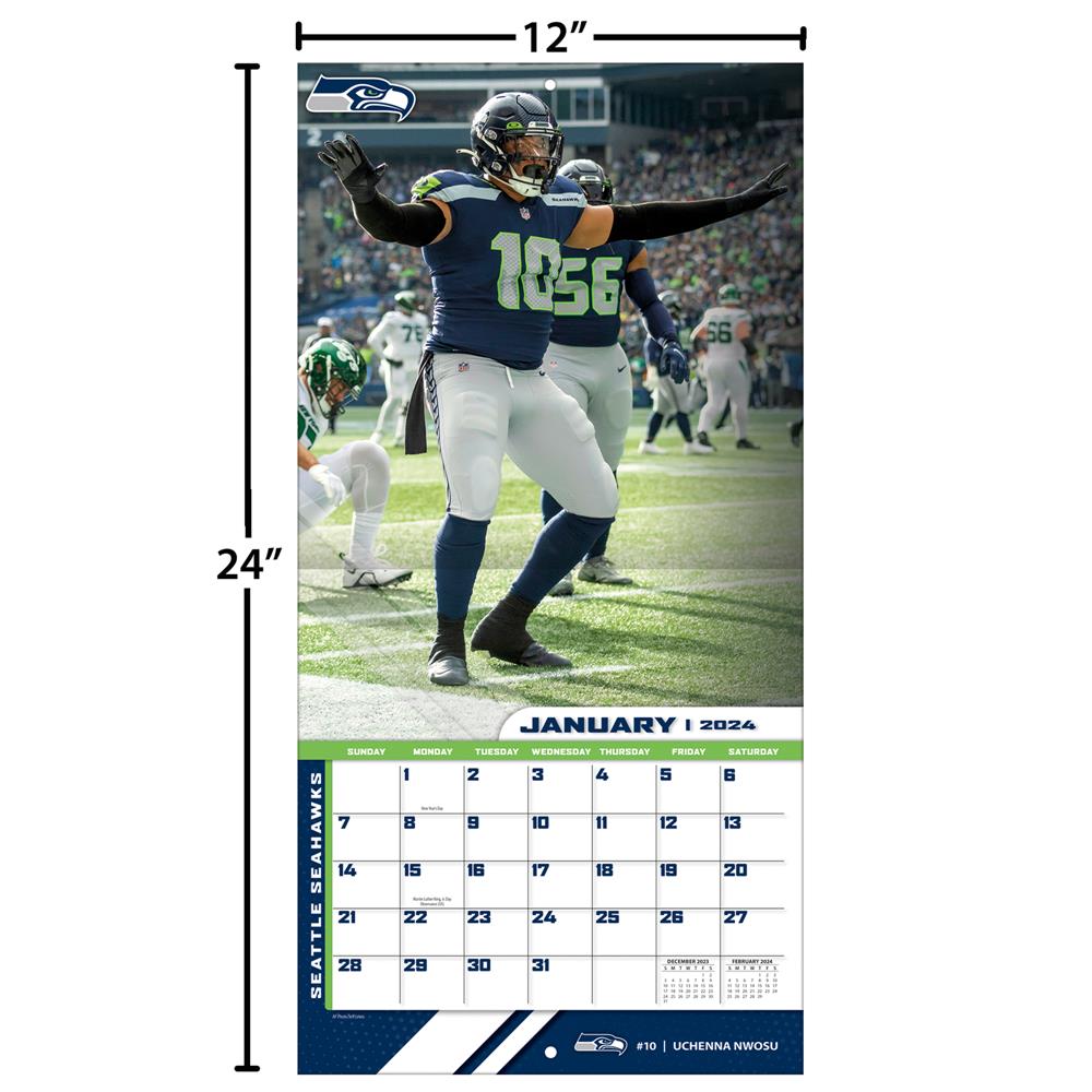 NFL Seattle Seahawks 2024 Wall Calendar