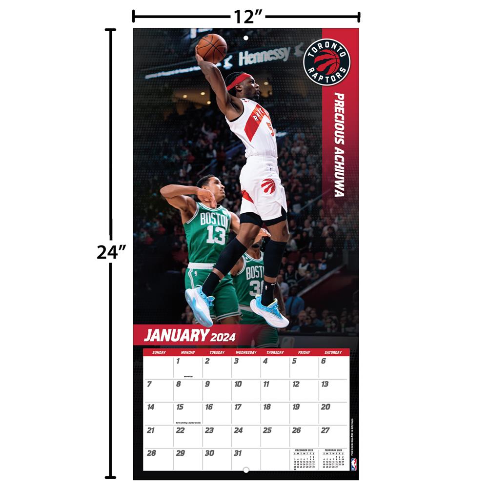 NBA Toronto Raptors 2024 Wall Calendar