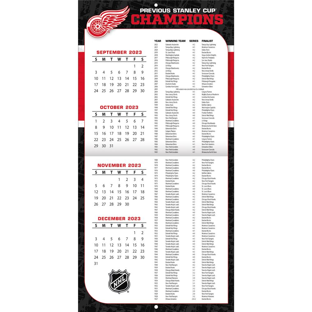 NHL Detroit Red Wings 2024 Wall Calendar