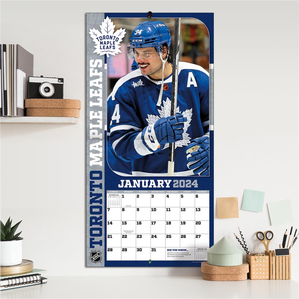 NHL Auston Matthews Toronto Maple Leafs 2024 Wall Calendar