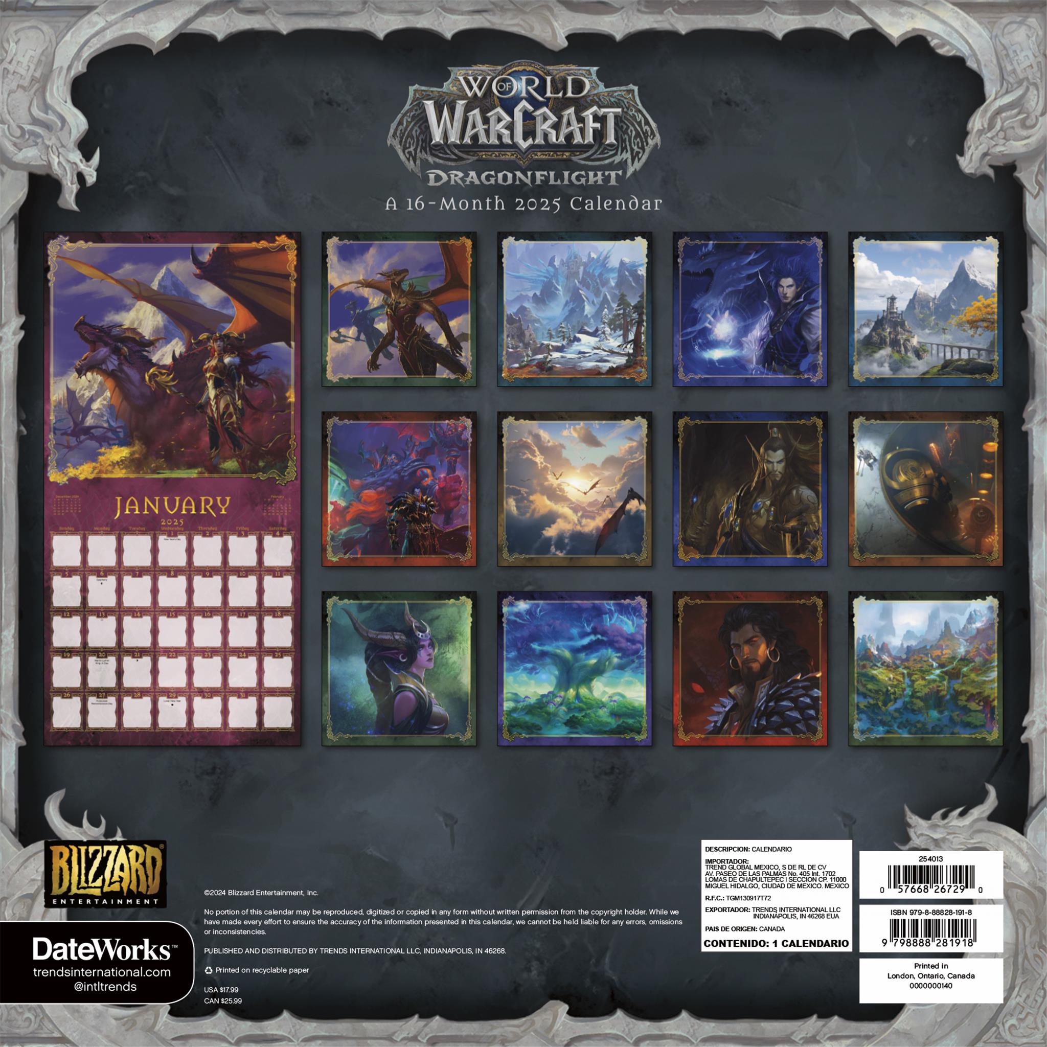 Calendario World Of Warcraft 2025 Maggy Carmelita