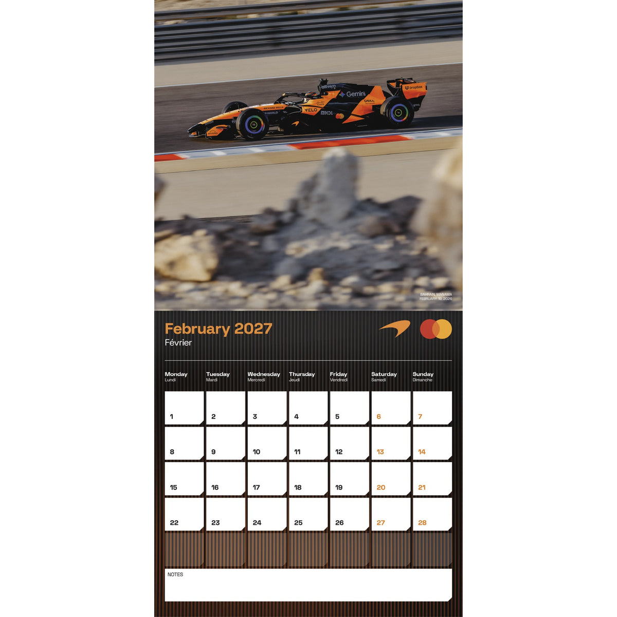 McLaren Racing 2027 Wall Calendar - Online Only