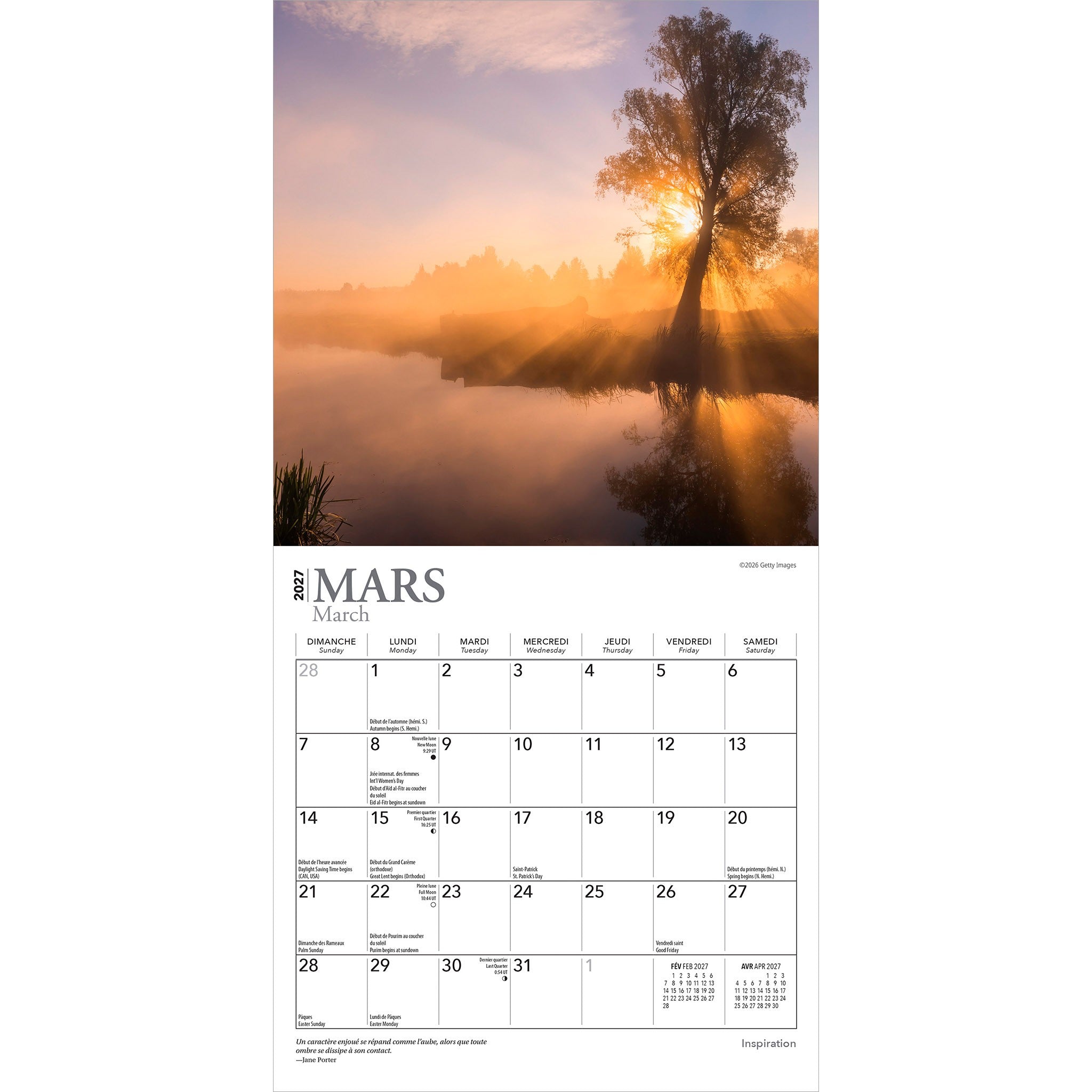 Inspiration 2027 Mini Calendar (French)
