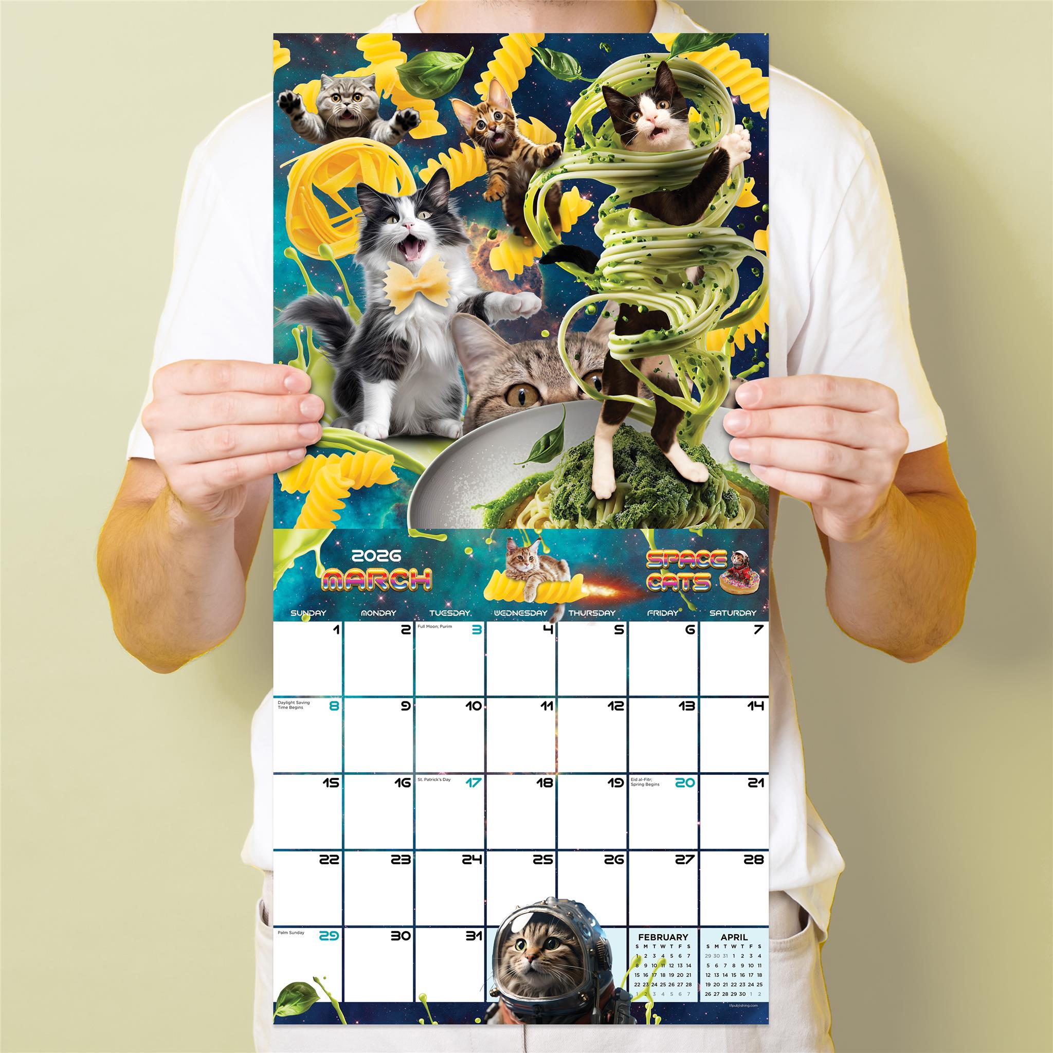 Space Cats 2026 Wall Calendar - Online Only
