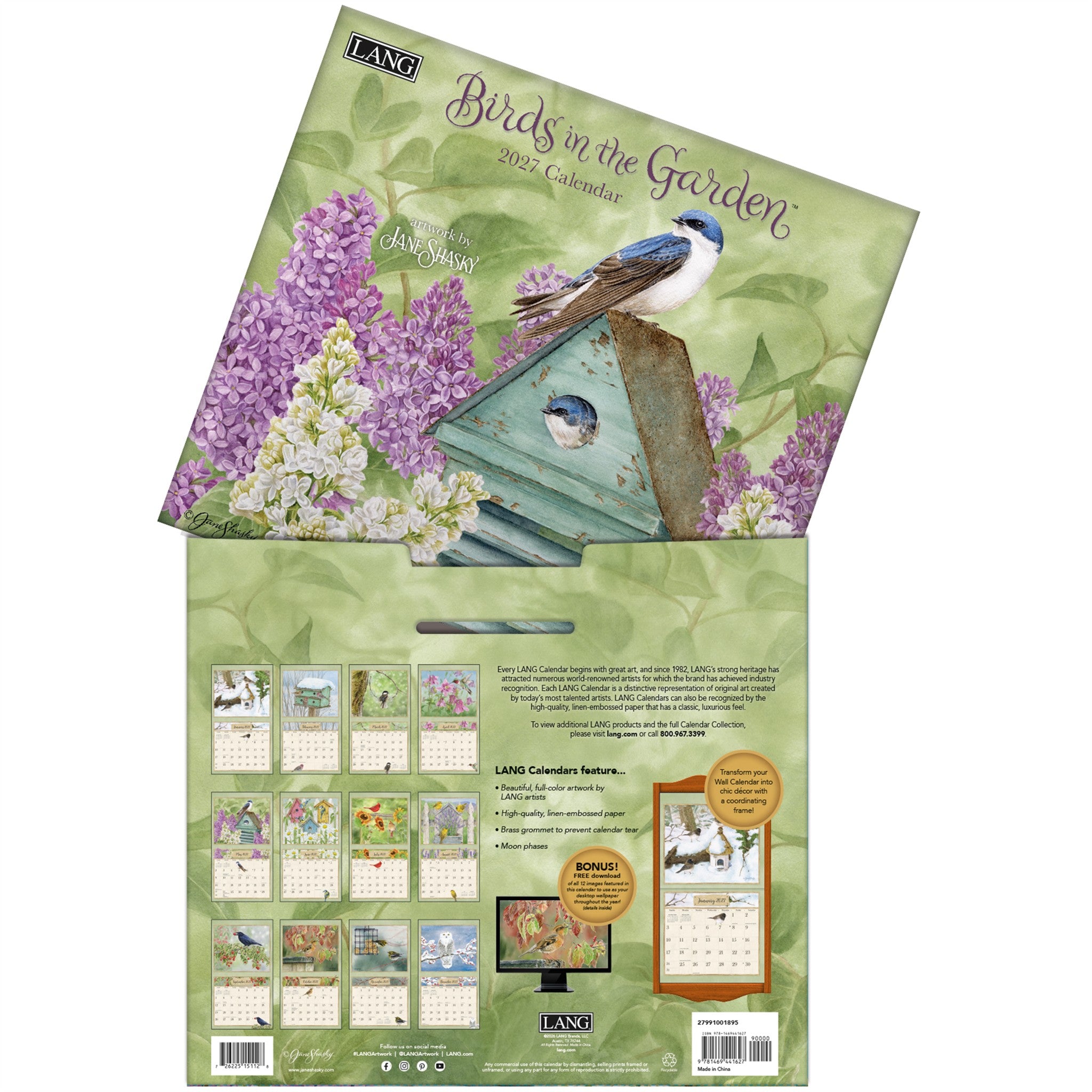 Birds In The Garden 2027 Wall Calendar - Online Only