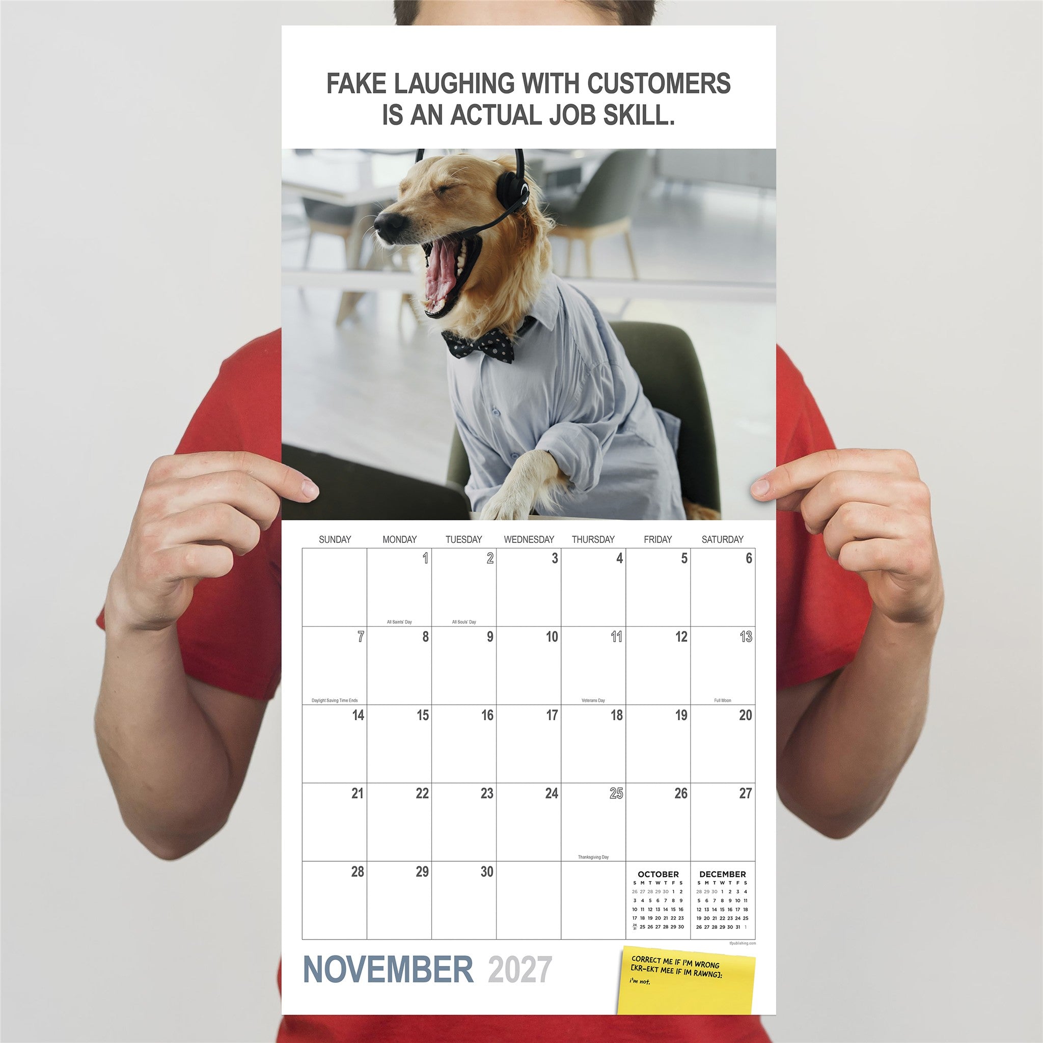 Desk Dogs 2027 Wall Calendar