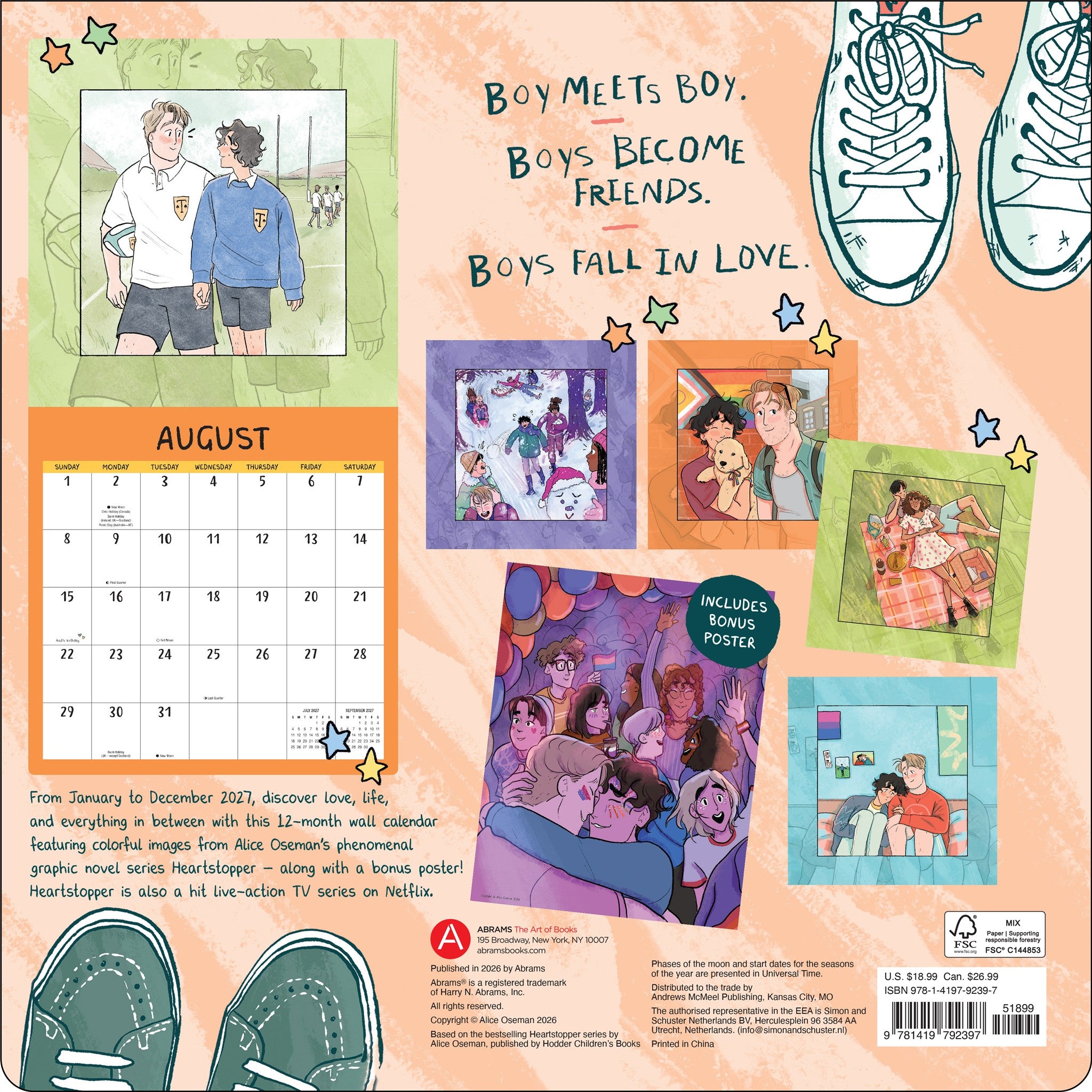 Heartstopper with Poster 2027 Wall Calendar