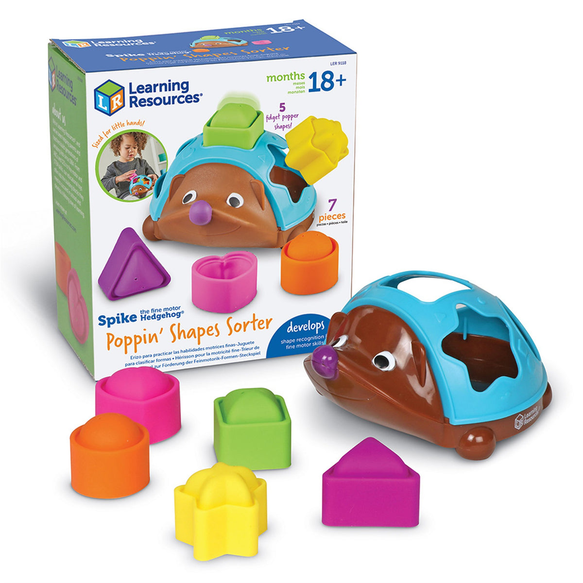 Spike the Fine Motor Hedgehog Poppin' Shapes Sorter