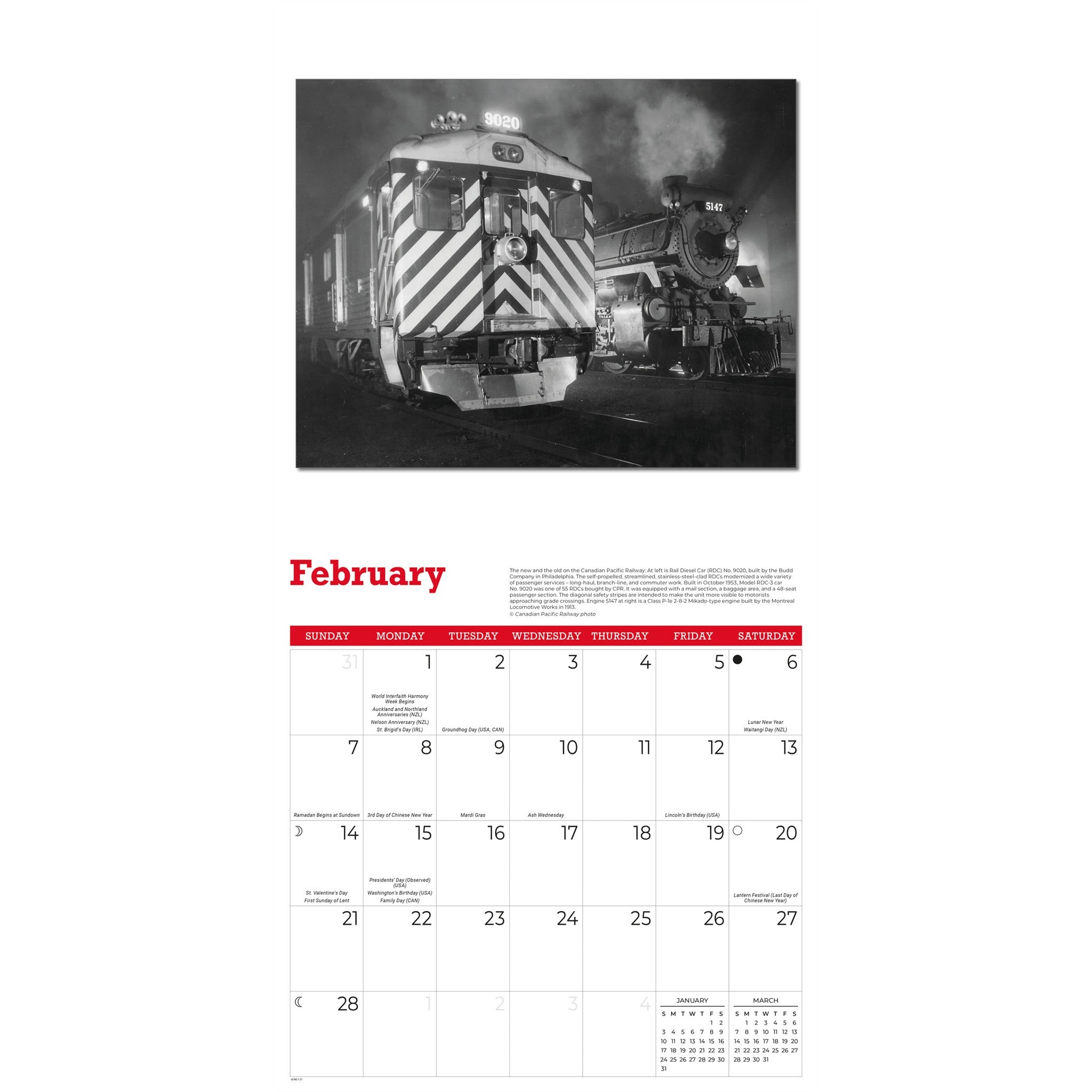 Classic Trains 2027 Wall Calendar