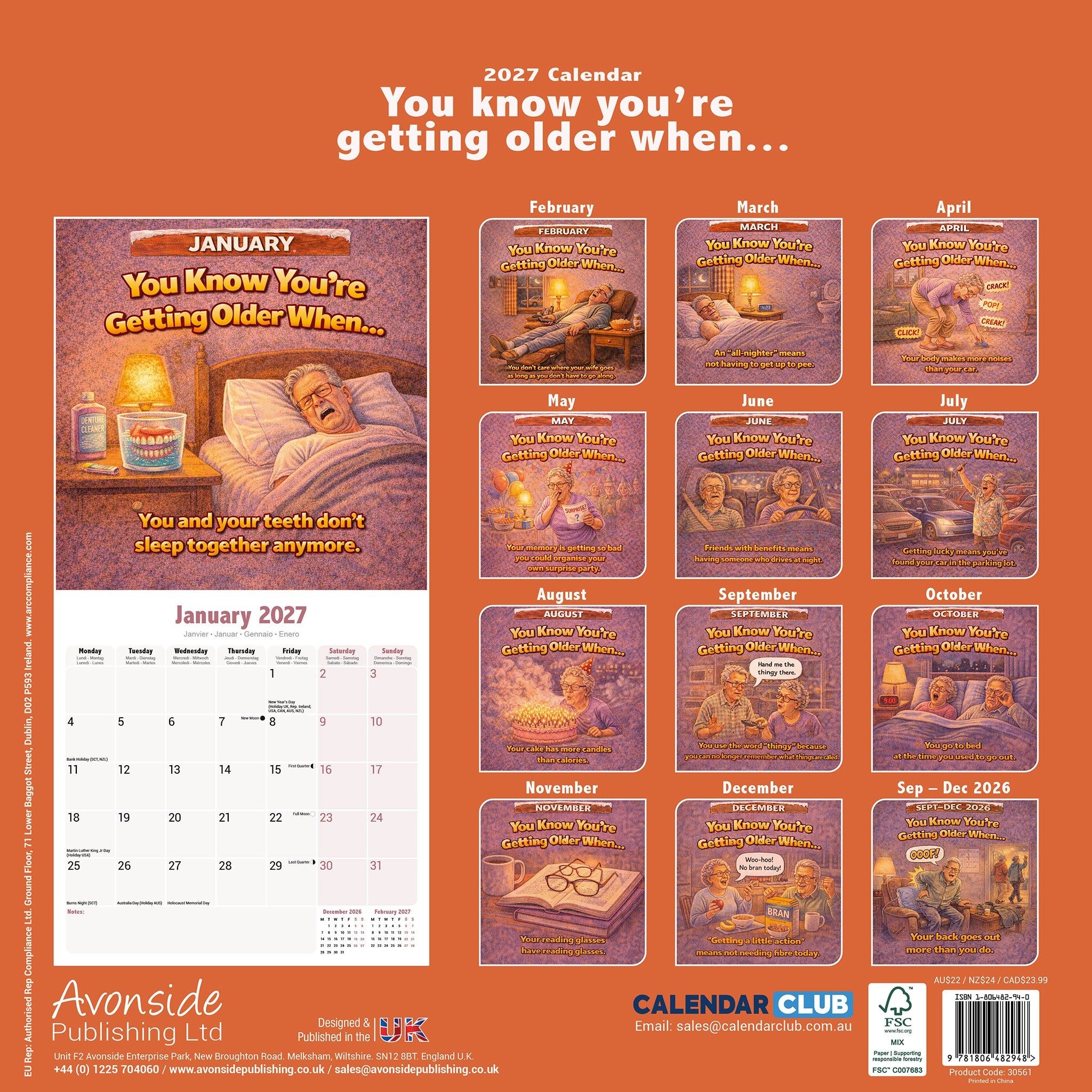 You Know You're Getting Old When Exclusive 2027 Wall Calendar