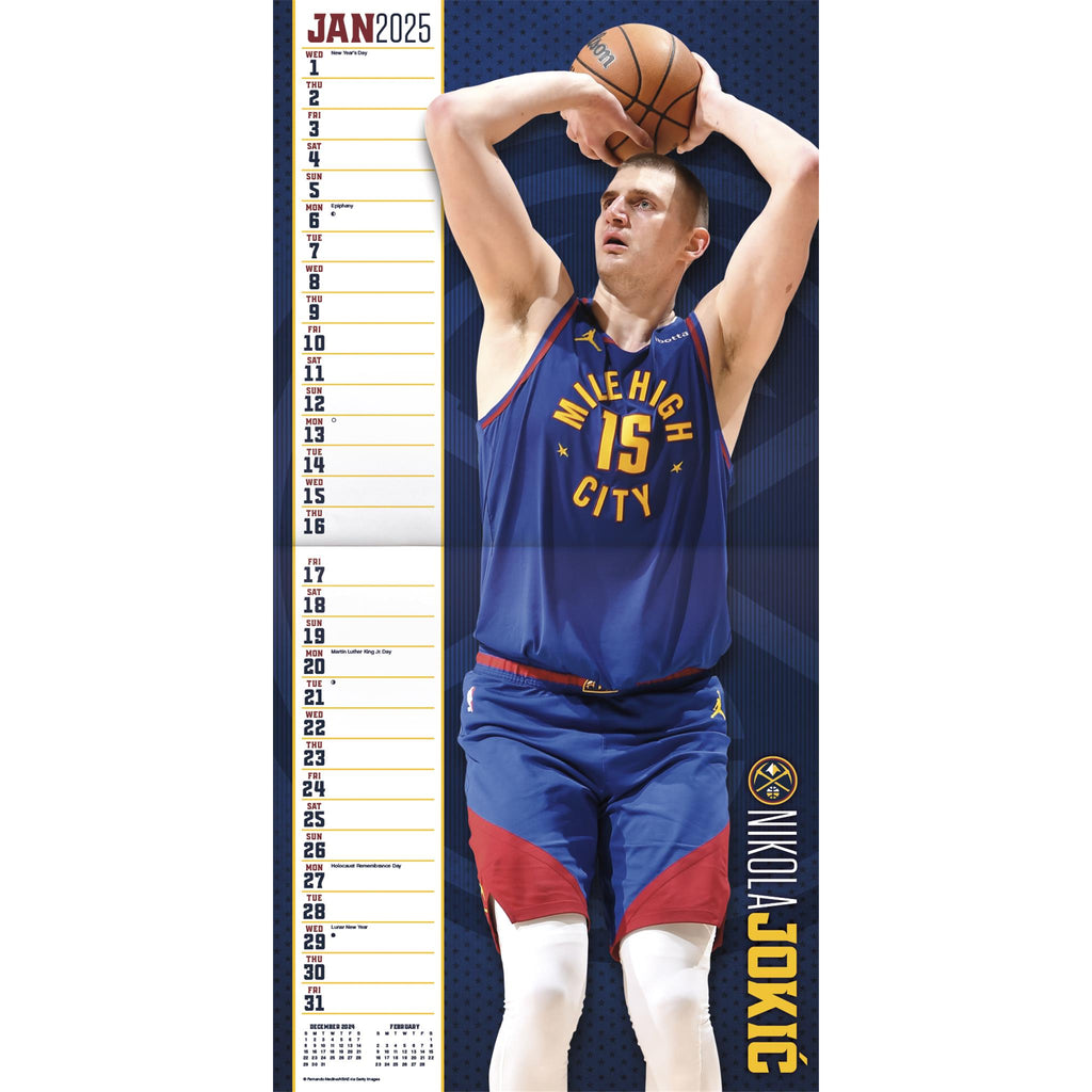 NBA Superstars Wall 2025 Calendar