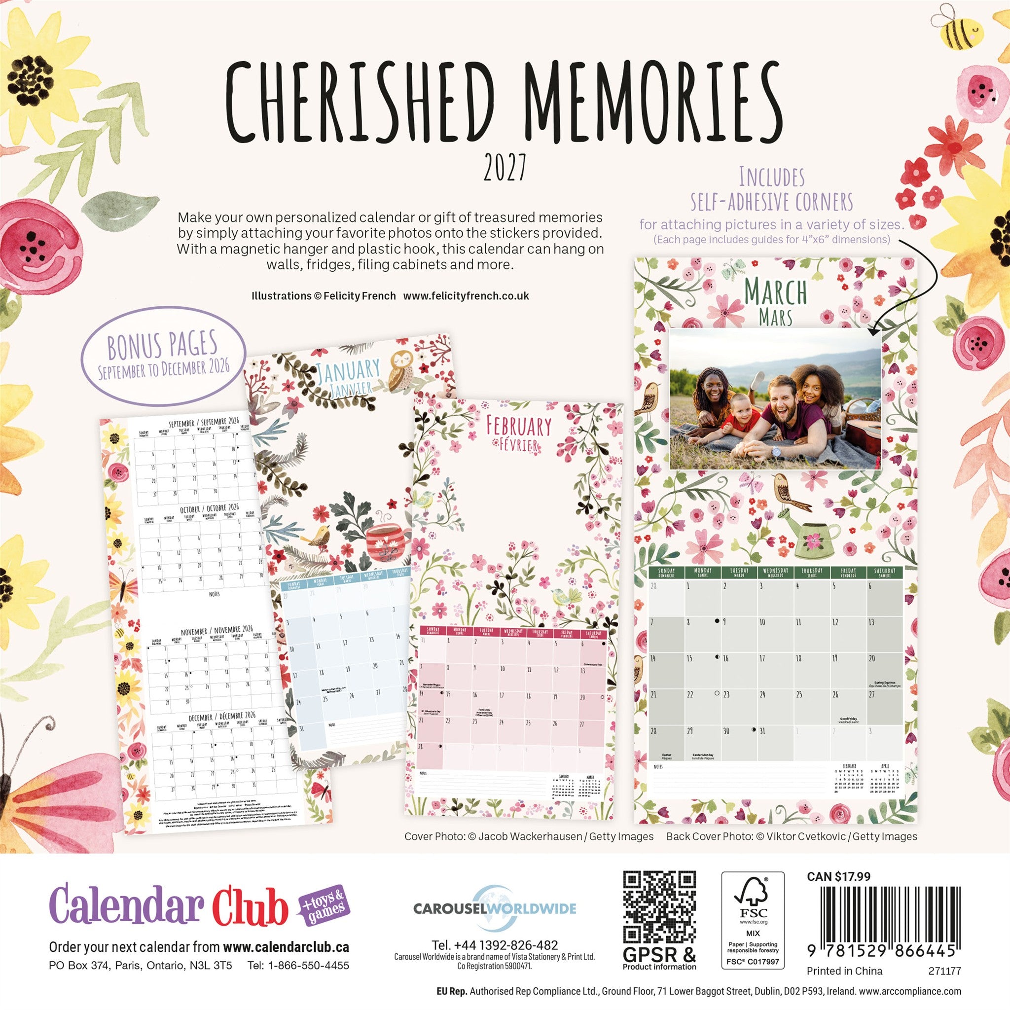 Cherished Memories Magnetic Photo 2027 Mini Calendar