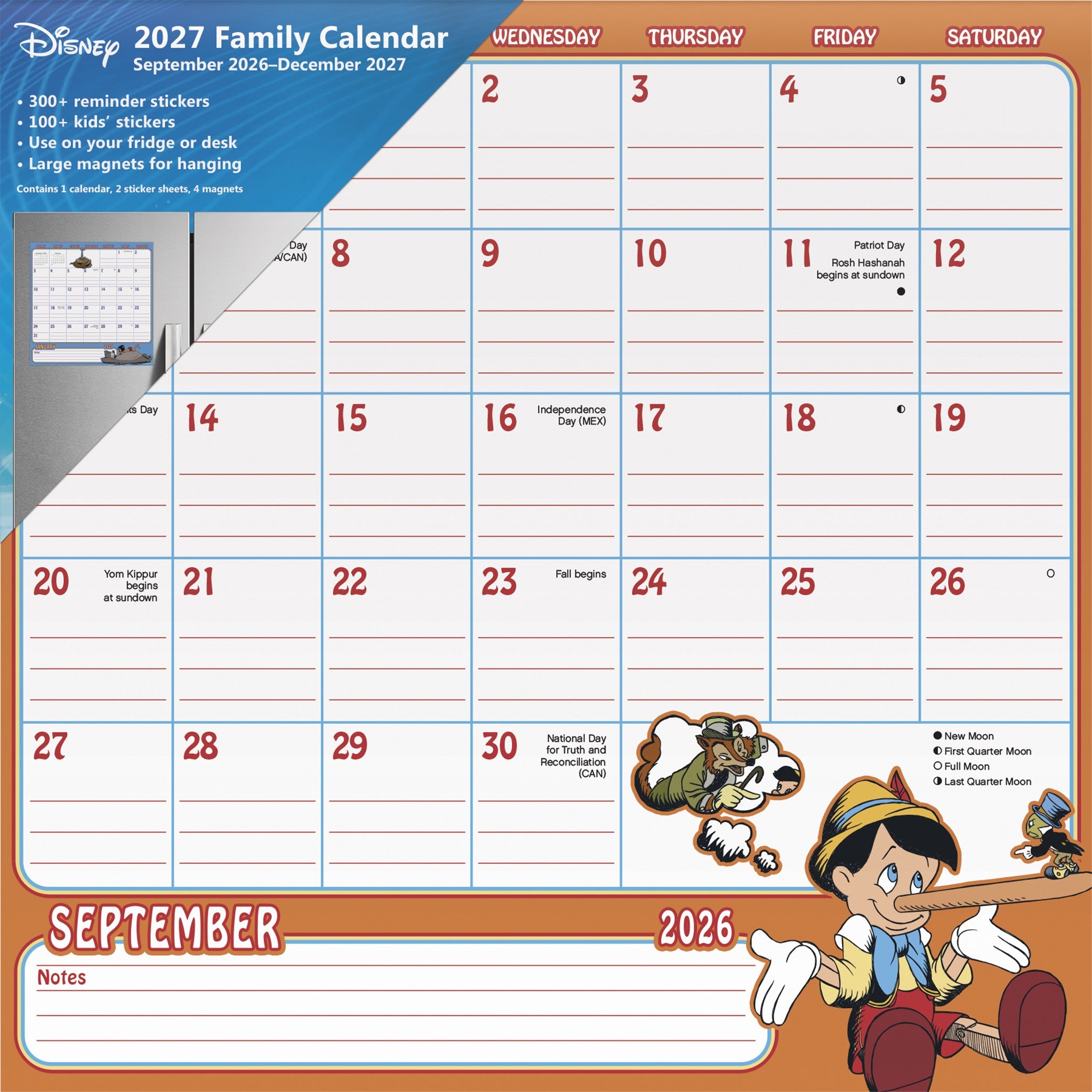 Disney Classic Family Magnetic 2027 Wall Calendar - Online Only