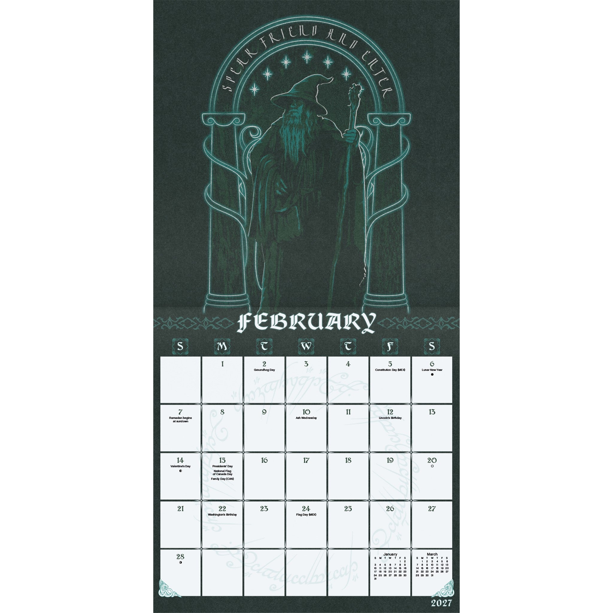 The Lord of the Rings 2027 Wall Calendar
