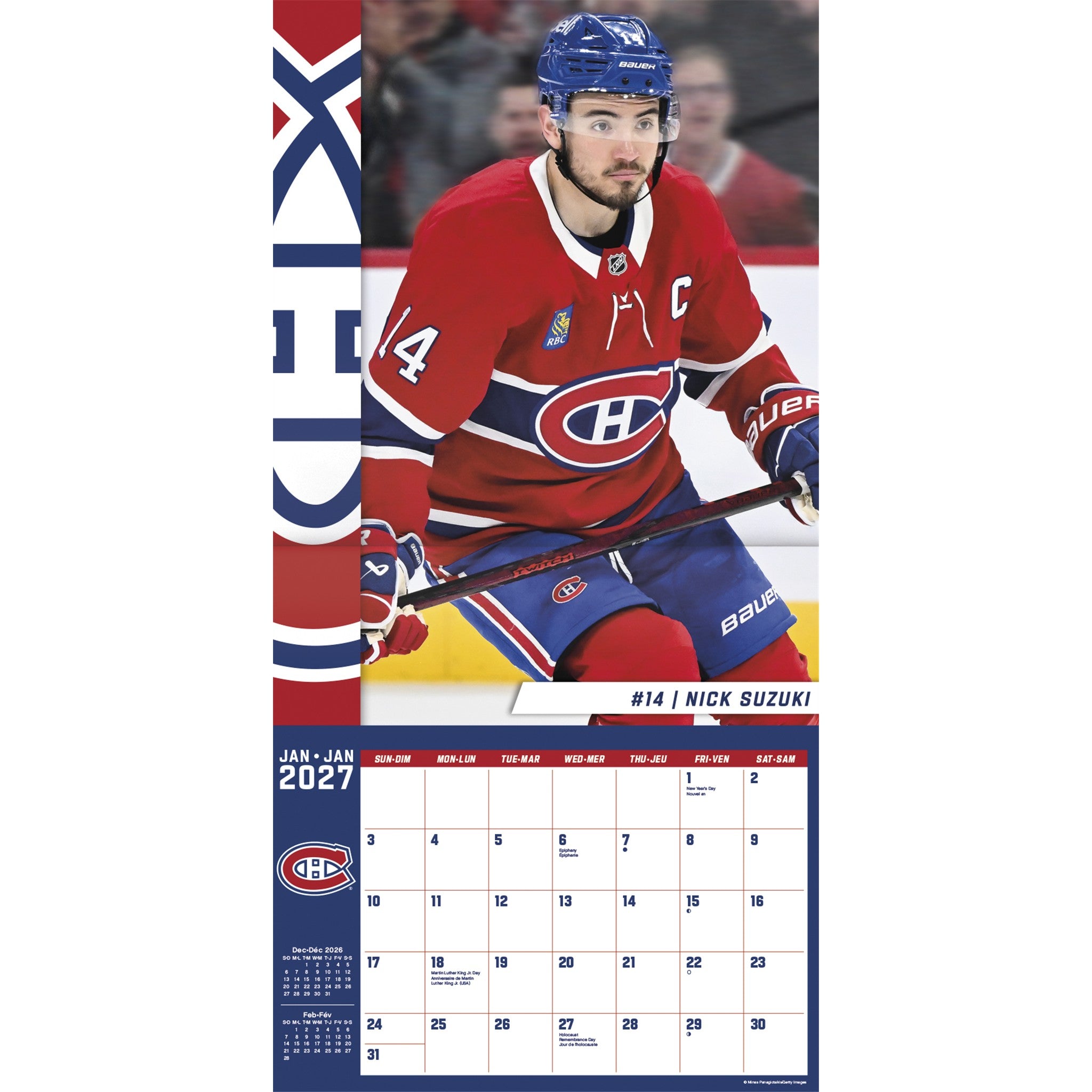 NHL Montreal Canadiens Exclusive with Print 2027 Wall Calendar