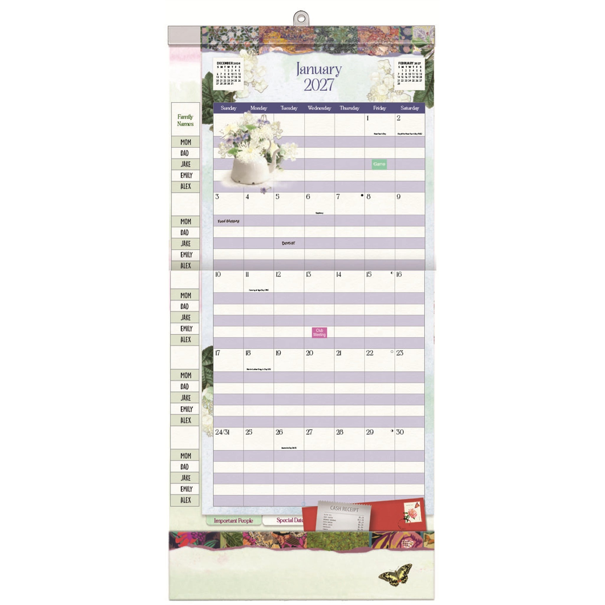 Botanical Gardens Plan it 2026-2027 Wall Calendar