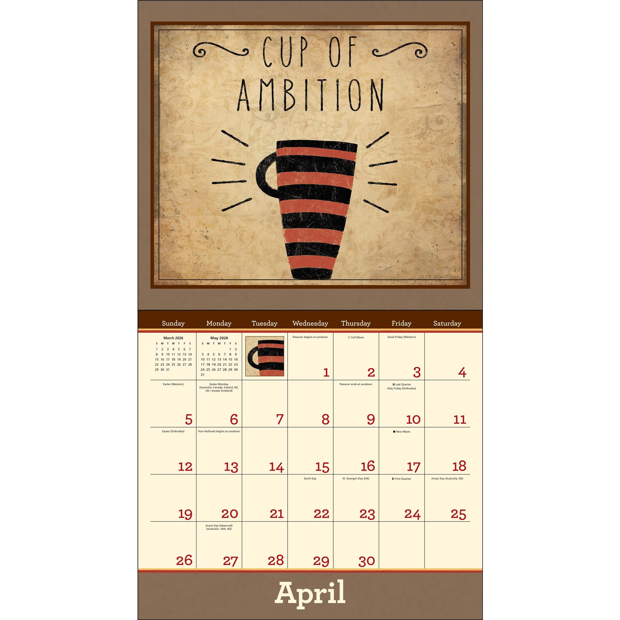 Coffee 2026 Deluxe Wall Calendar