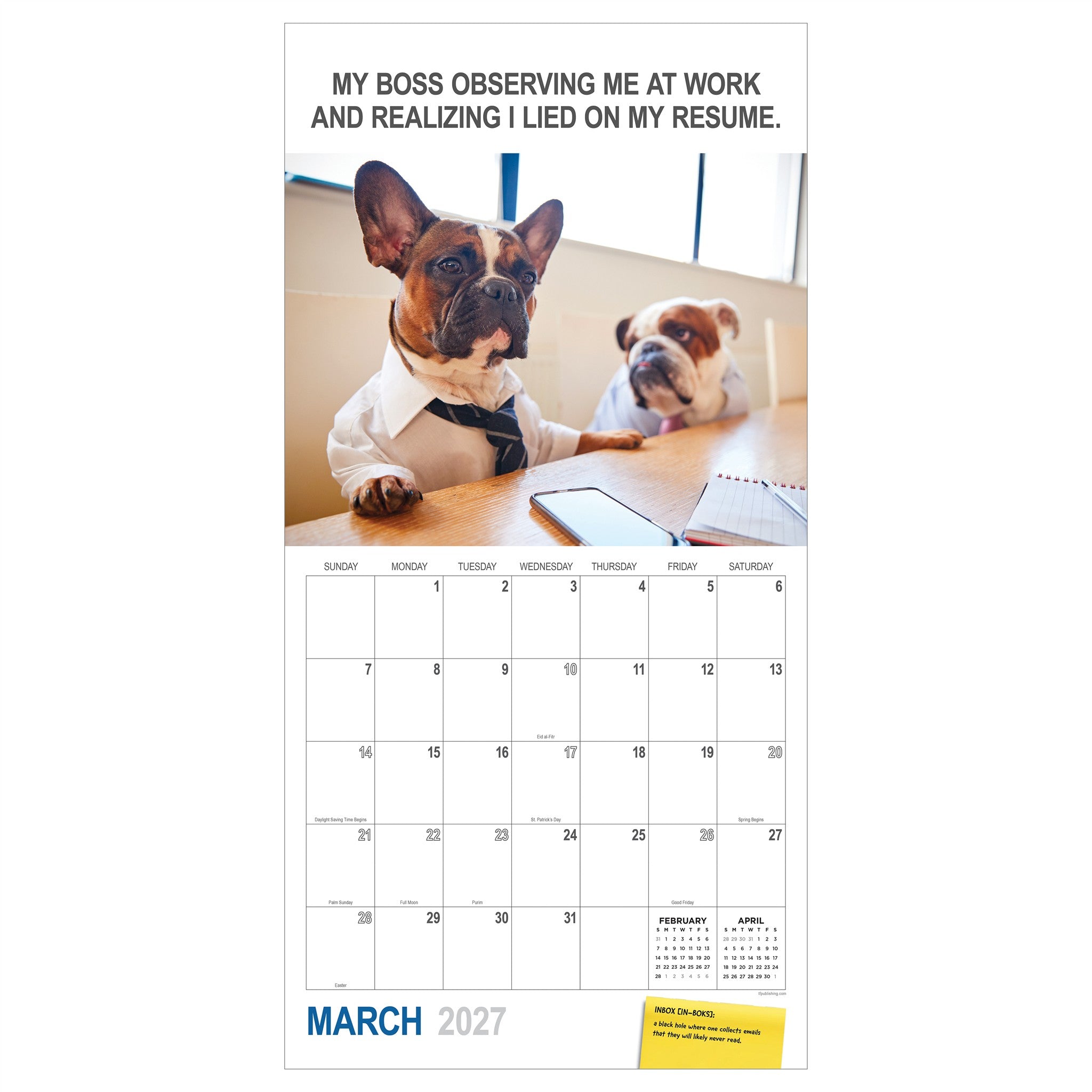 Desk Dogs 2027 Wall Calendar