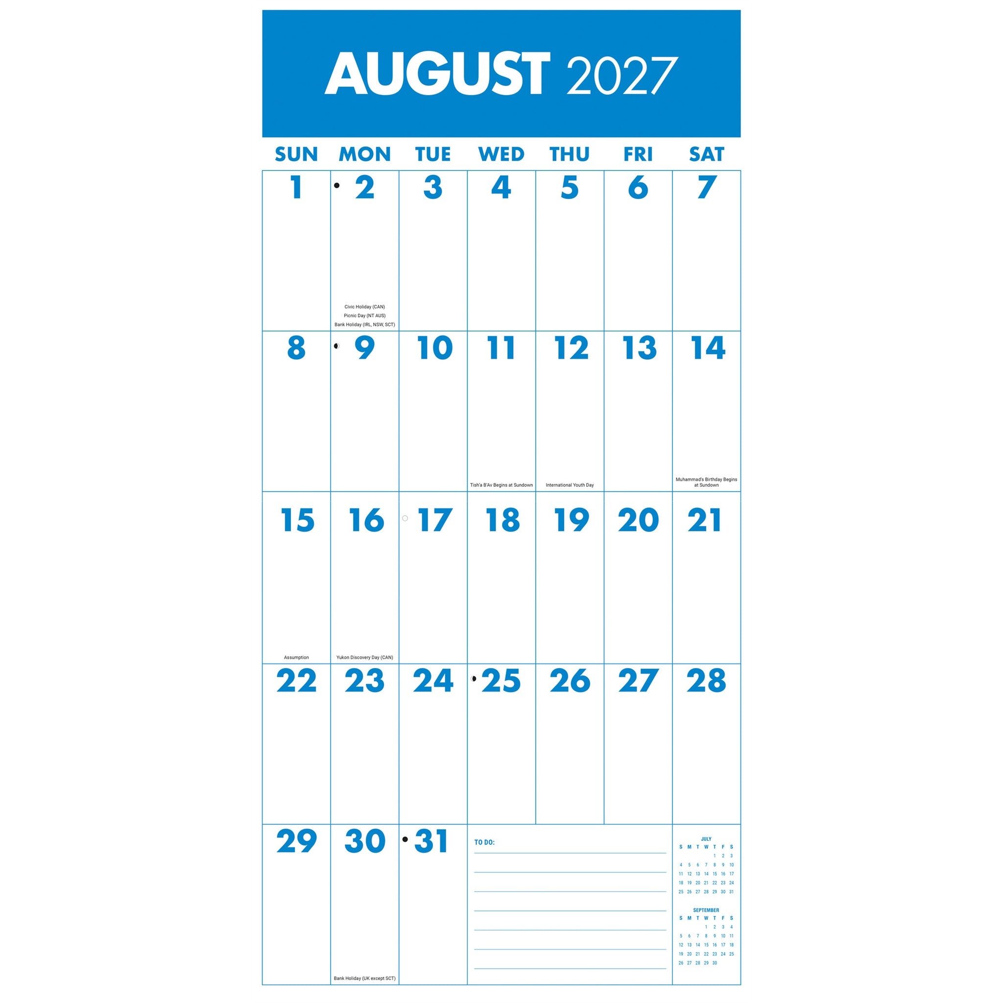 Mega Grid 2027 Wall Calendar