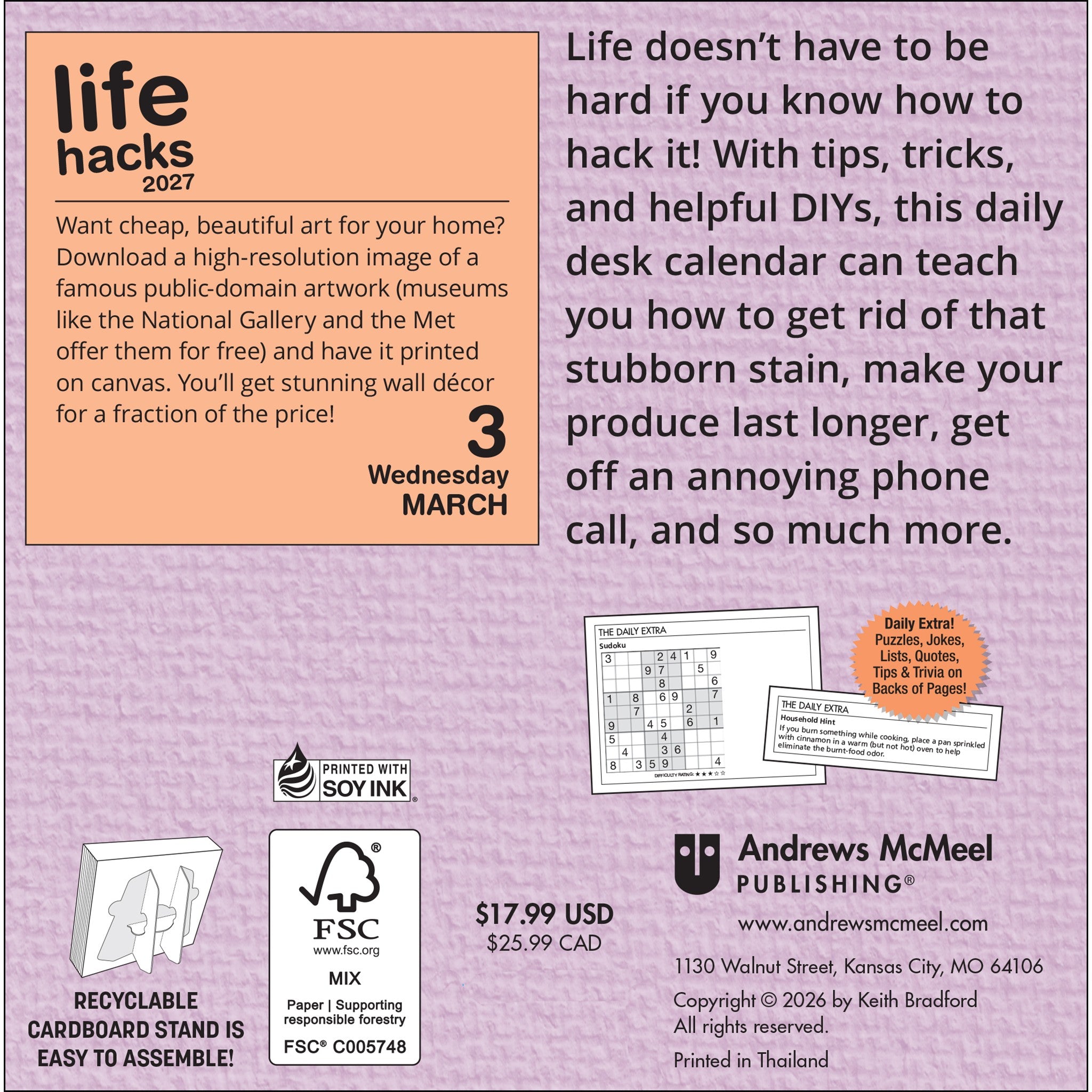 Life Hacks 2027 Box Calendar