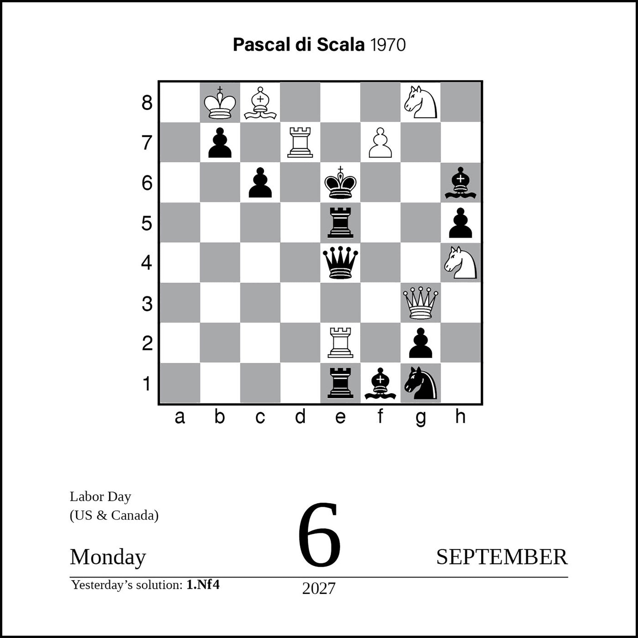 Chess 2027 Box Calendar