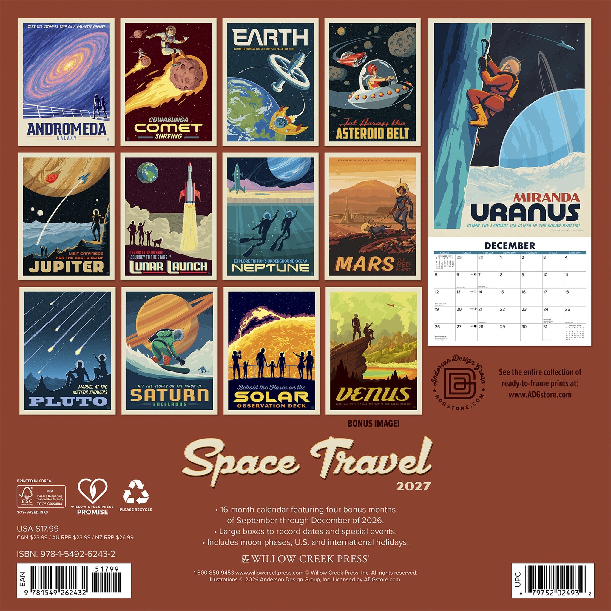 Space Travel 2027 Wall Calendar - Online Only
