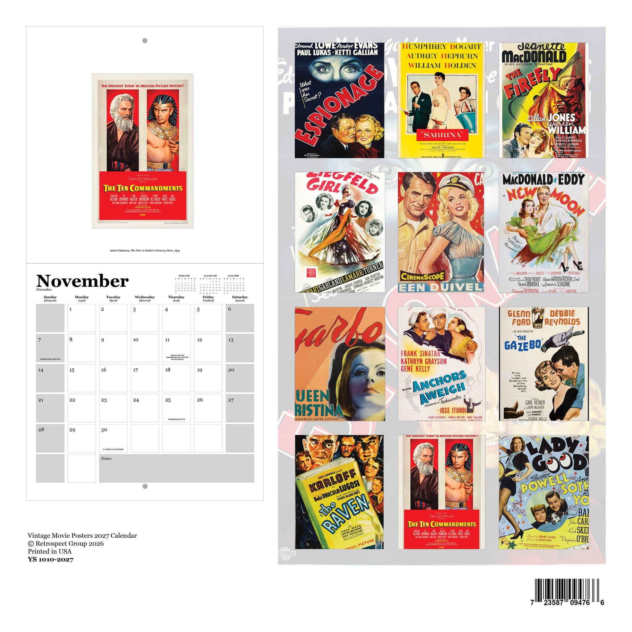 Vintage Movie Posters 2027 Wall Calendar - Online Only