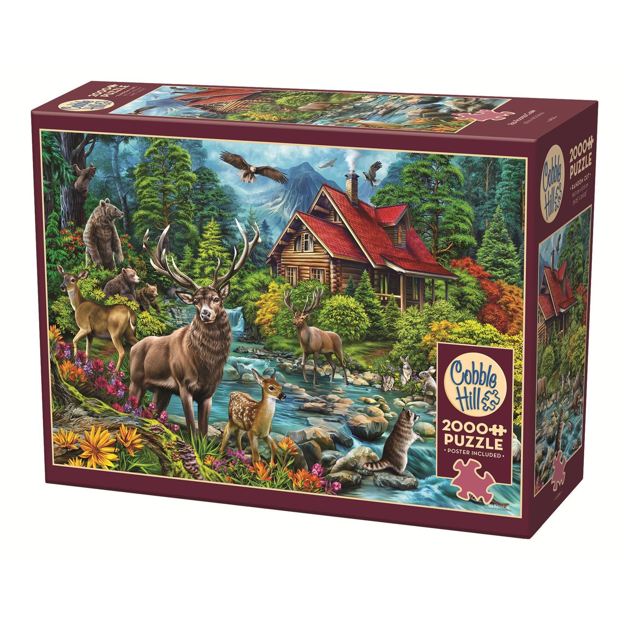 Red-Roofed Cabin 2000 Piece Puzzle