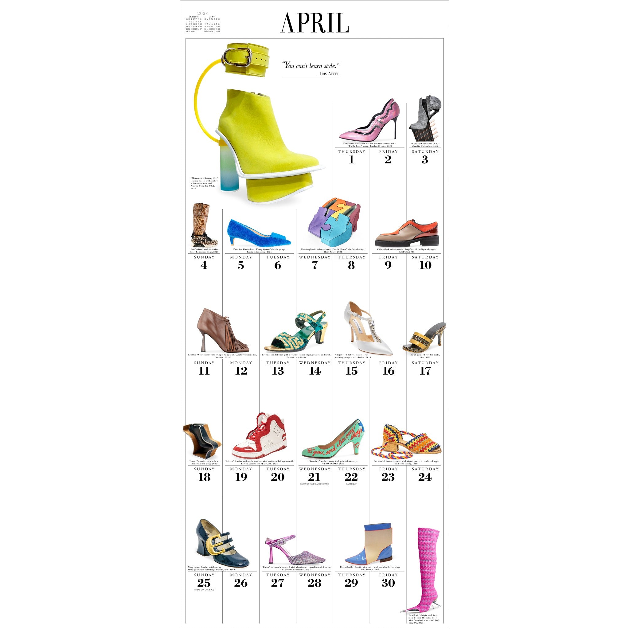 365 Days of Shoes 2027 Wall Calendar