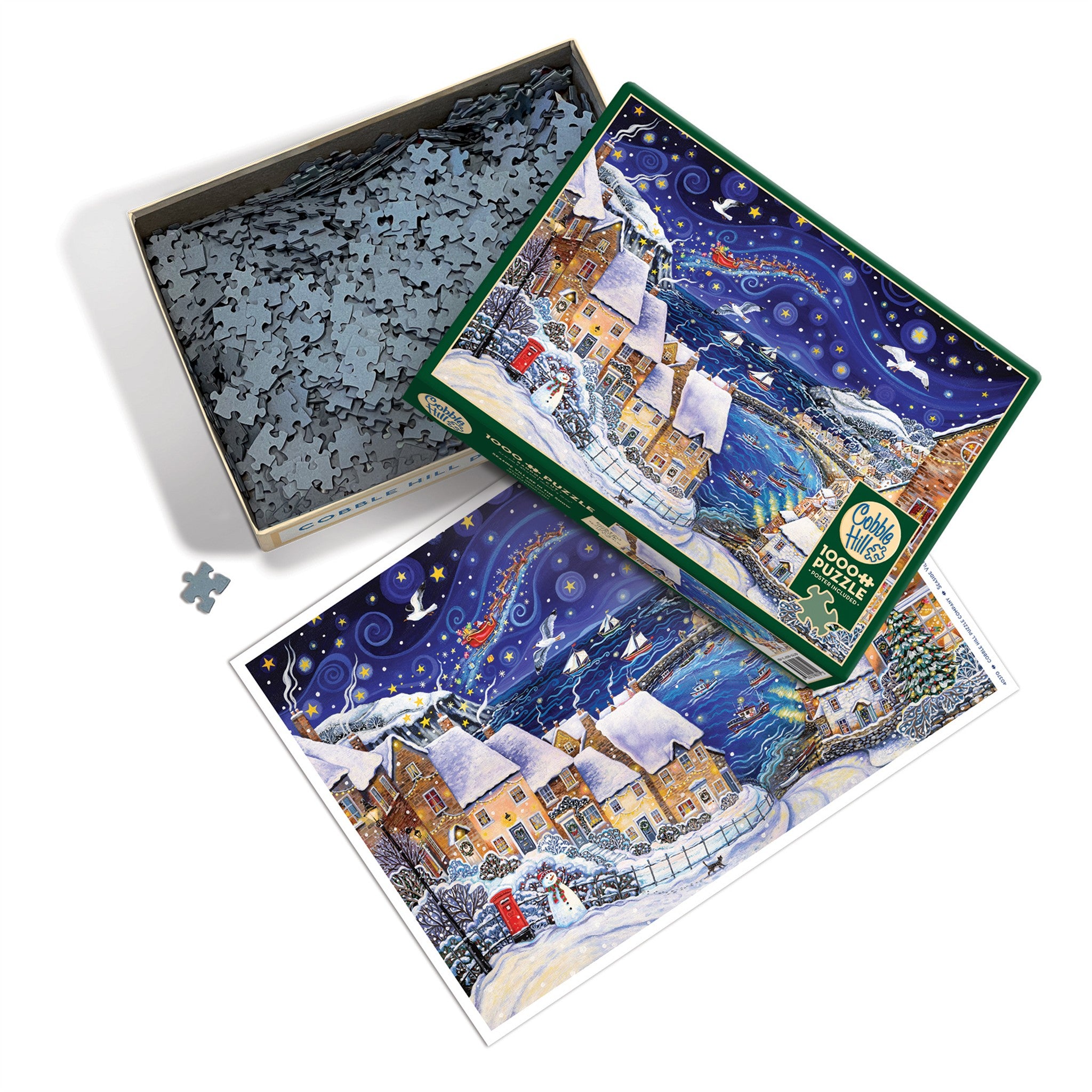 Seaside Village in the Snow Exclusive 1000 Piece Puzzle