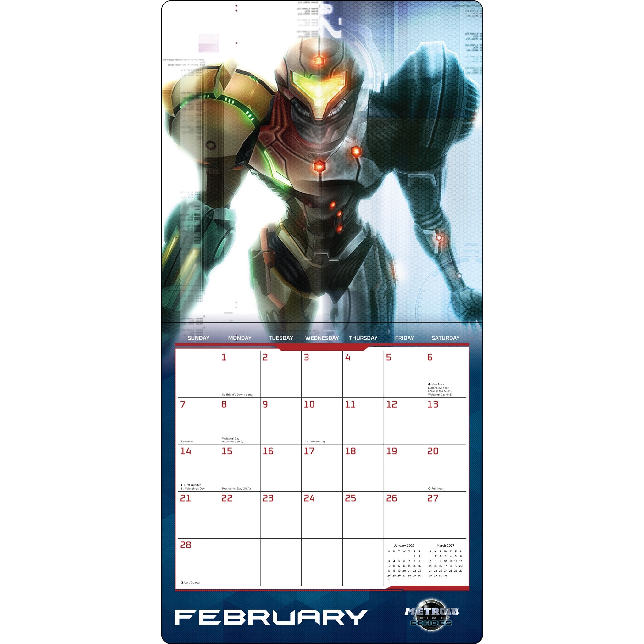 Metroid 2027 Wall Calendar