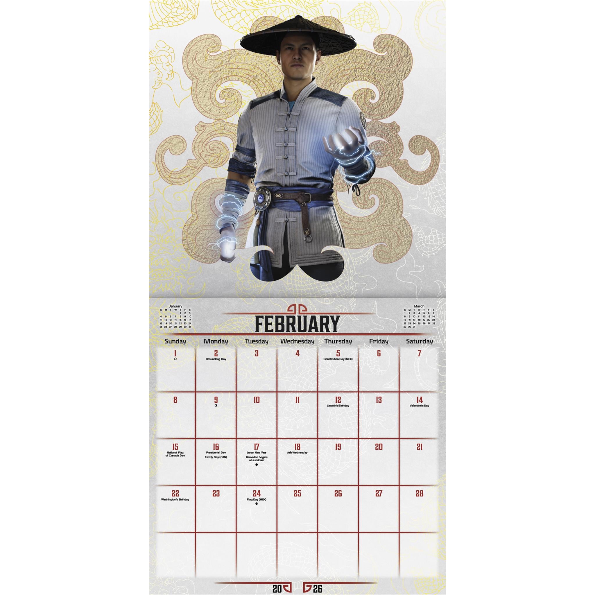 Mortal Kombat 2026 Wall Calendar - Online Only