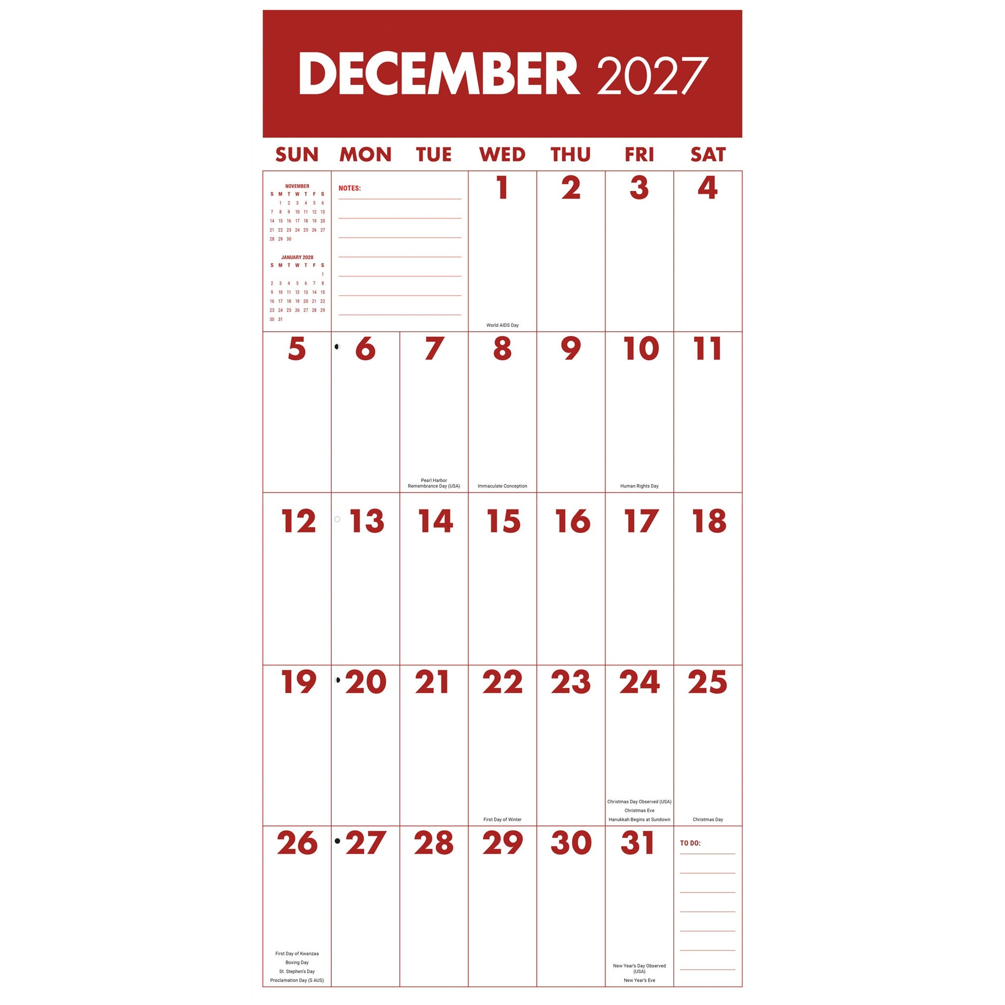 Mega Grid 2027 Wall Calendar