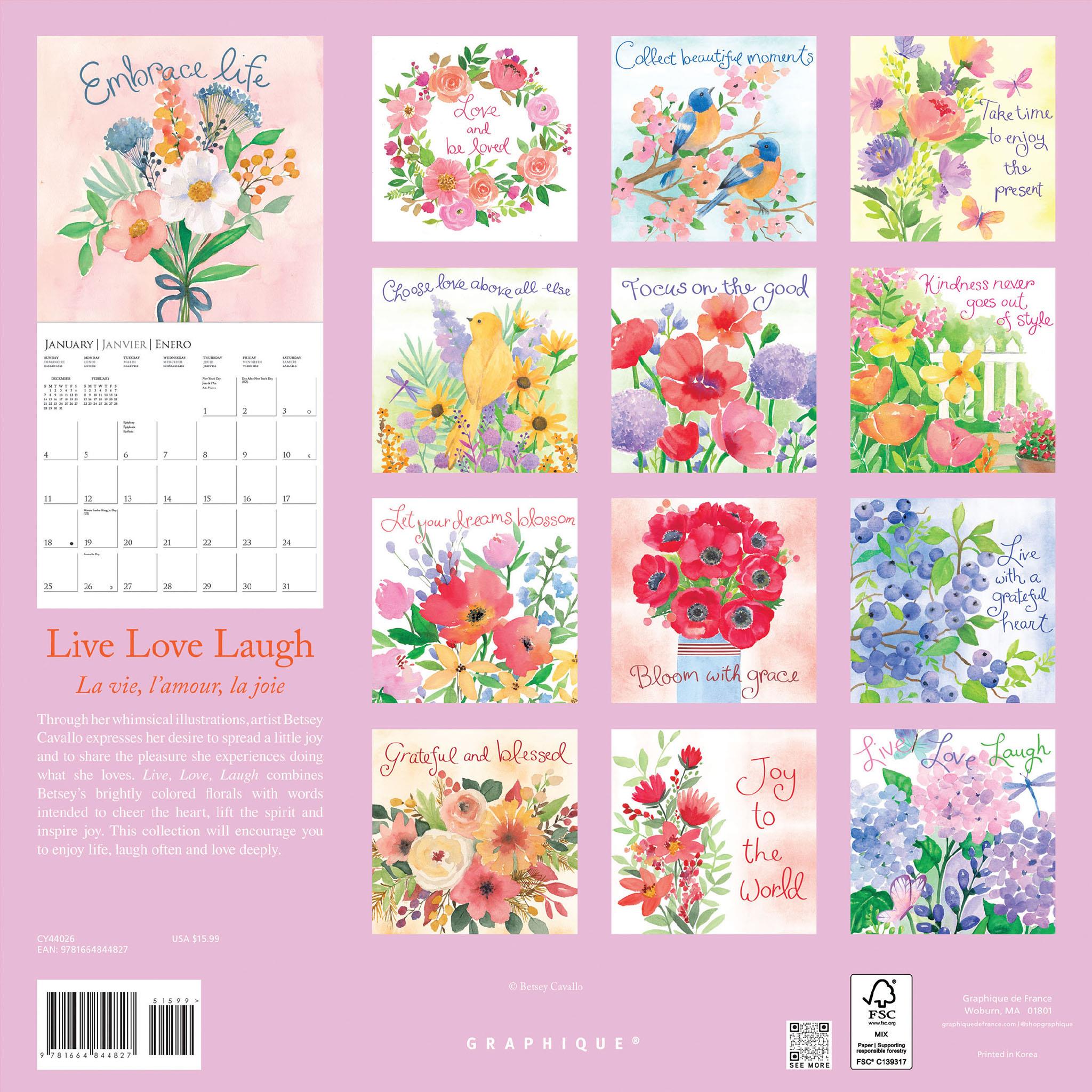 Live Love Laugh 2026 Wall Calendar