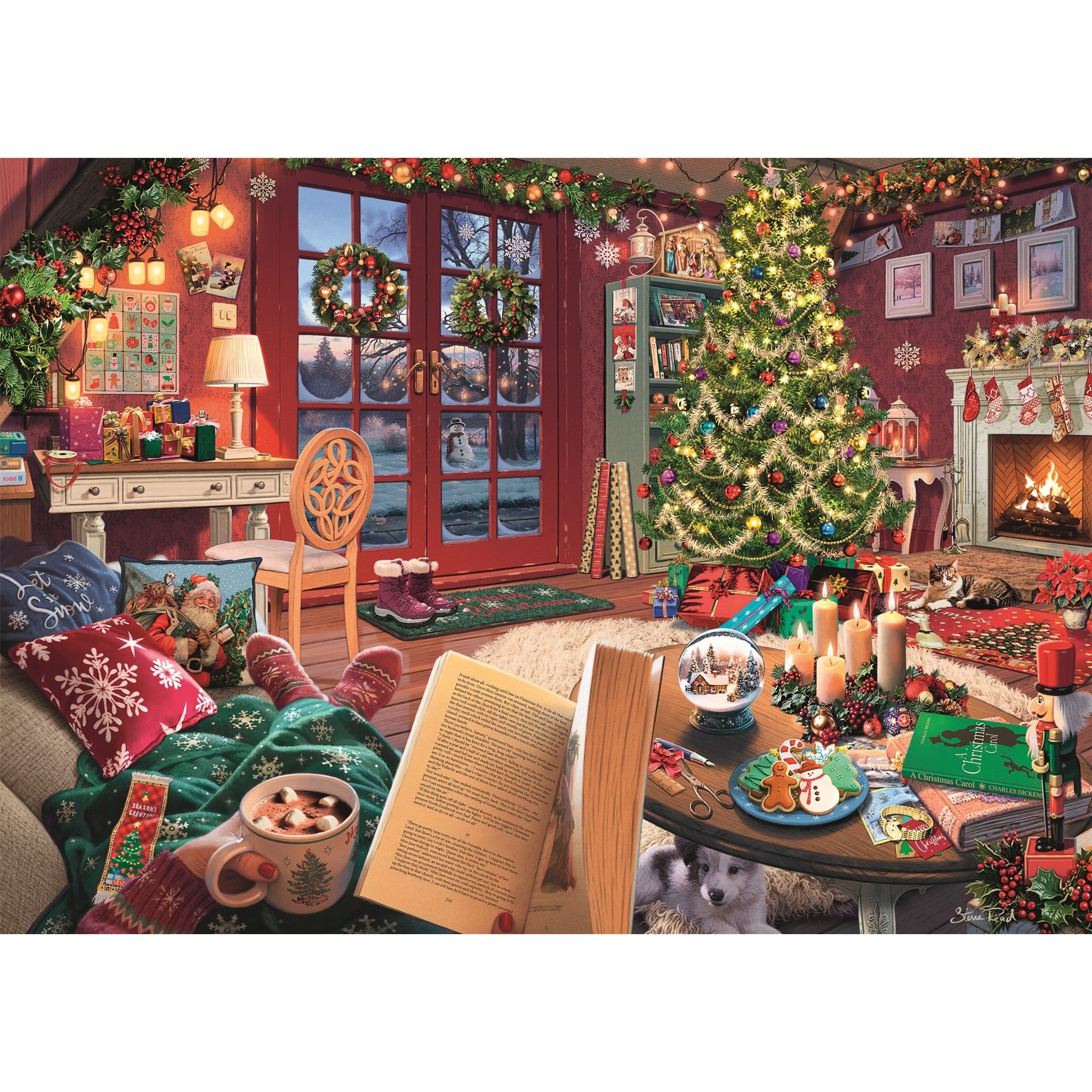 Cozy Christmas Retreat 500 Piece Large Format Puzzle